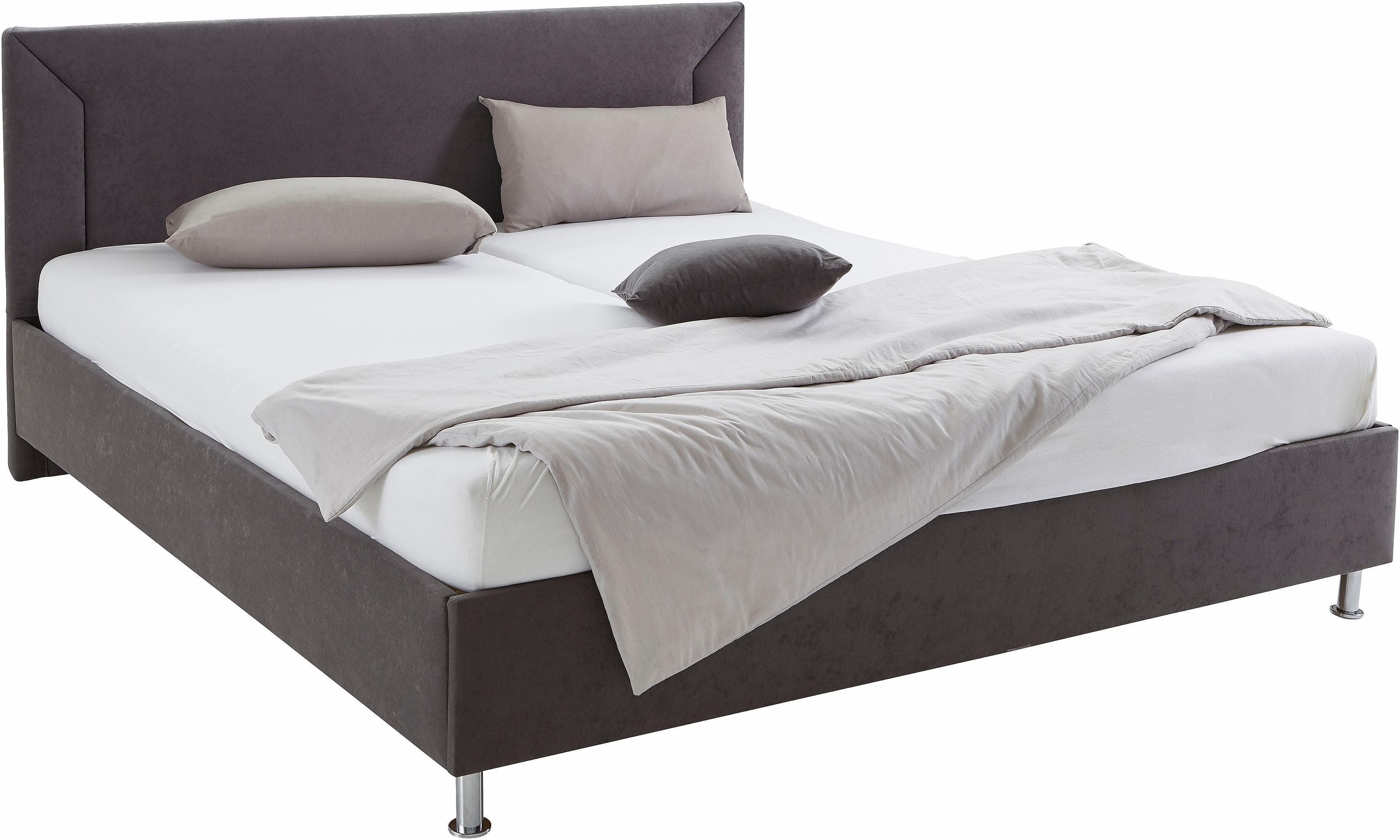 Westfalia Schlafkomfort Polsterbett Grau mit Bonnell-Federkern