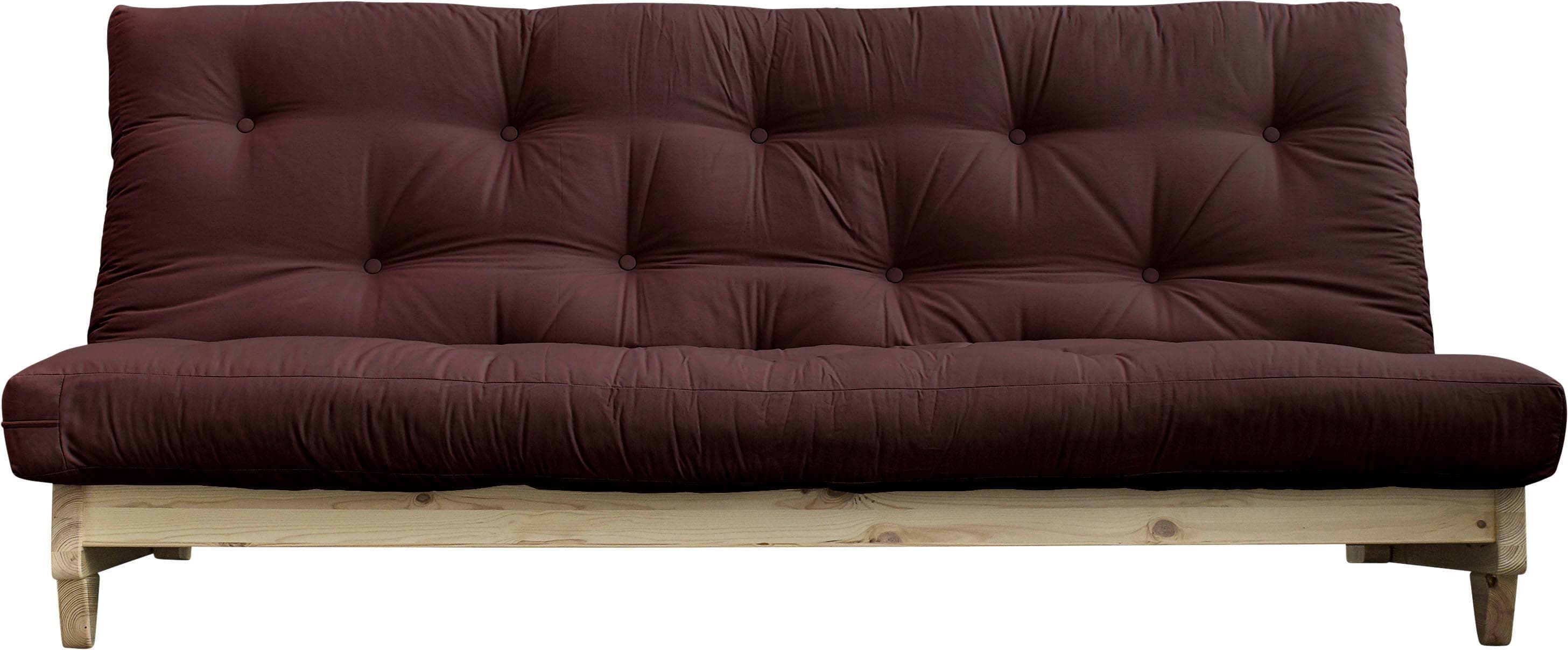Schlafsofa KARUP DESIGN Fresh Braun Gestell Natur mit Futonmatratze