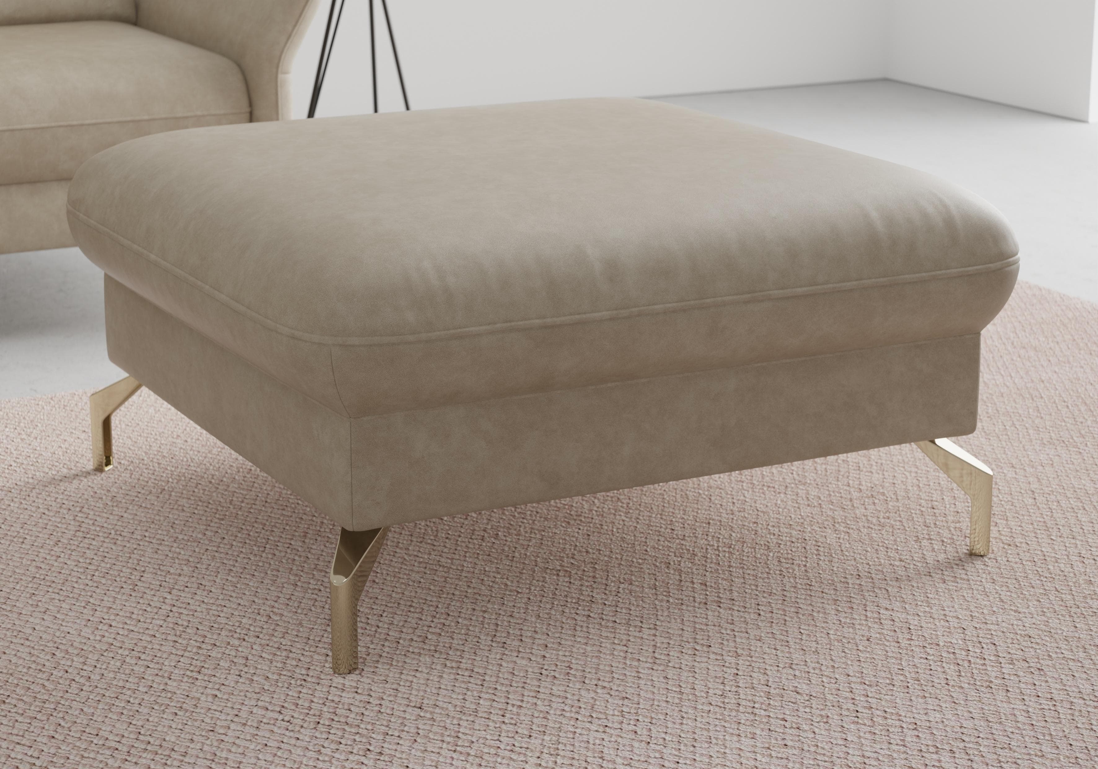 SIT & MORE Hocker Fashion Beige Microfaser mit Metallfüßen