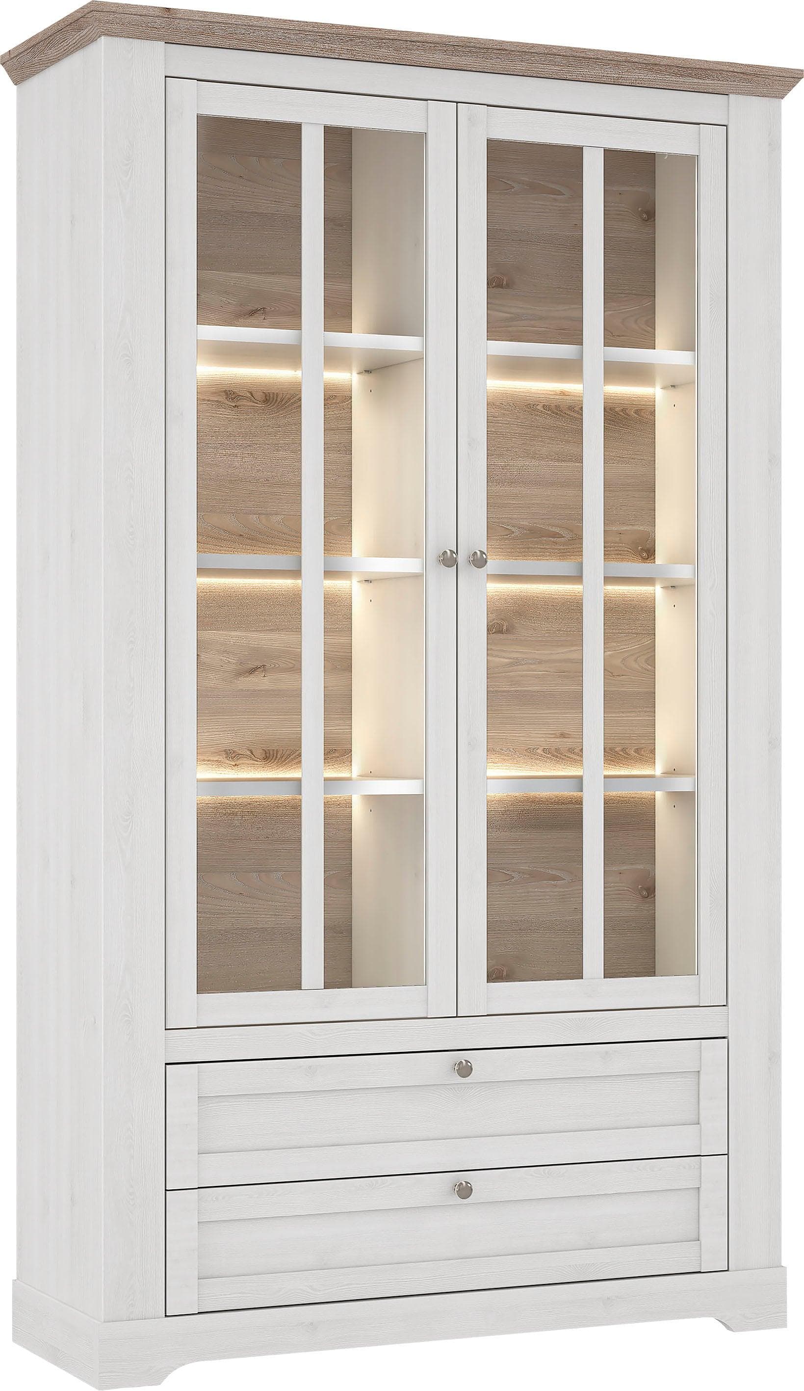 Vitrine FORTE Iloppa Schnee Eiche Modern
