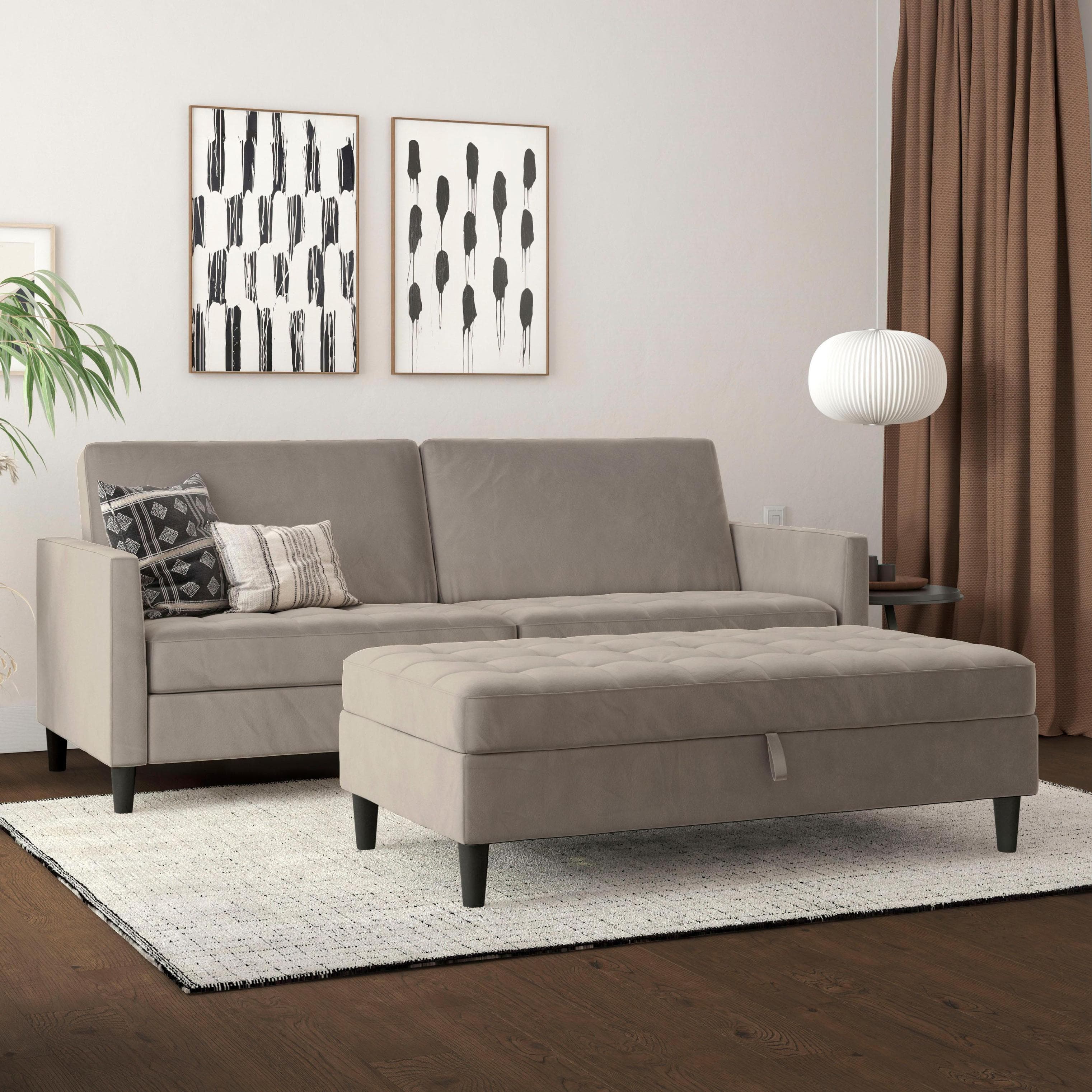 DOREL HOME Presley 3-Sitzer Sofa Taupe mit Bett-Funktion