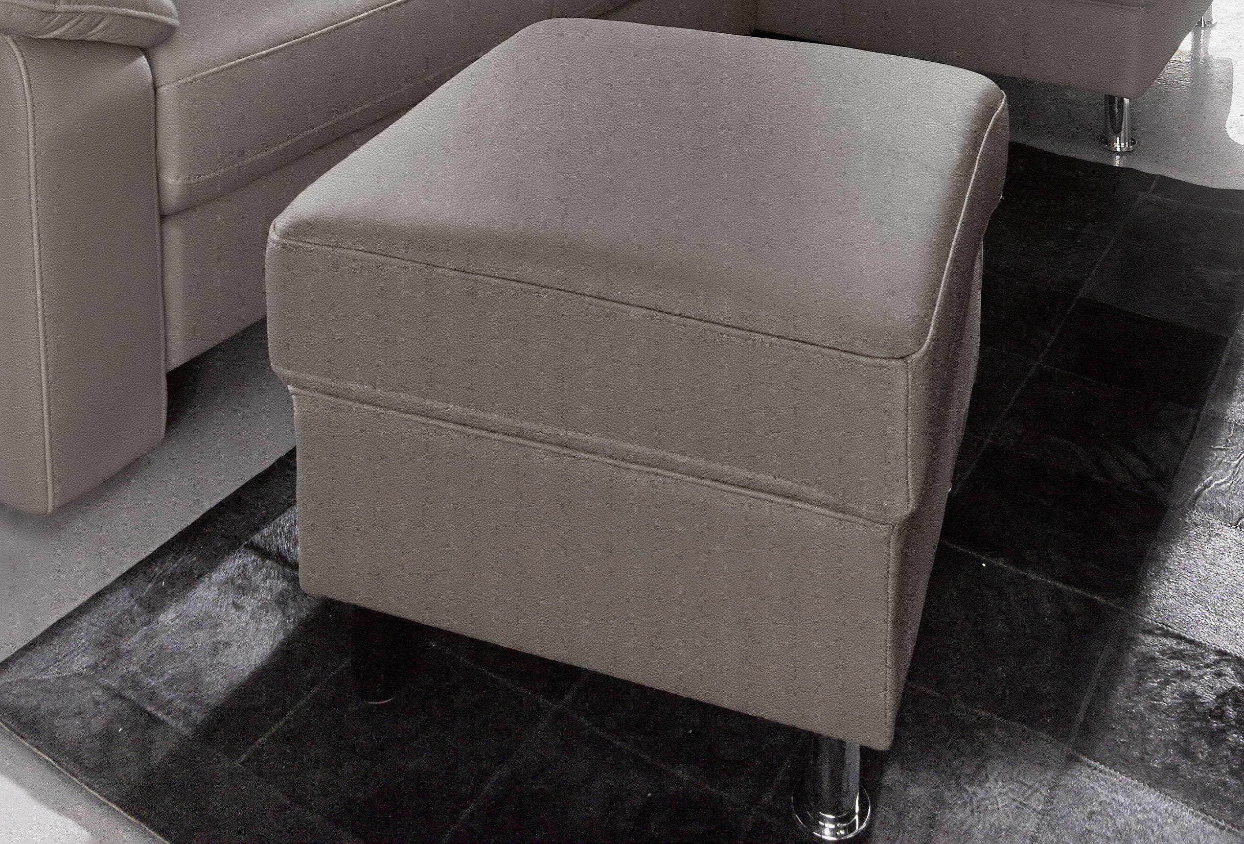 Sit & More Hocker Ascara Grau Luxus-Microfaser