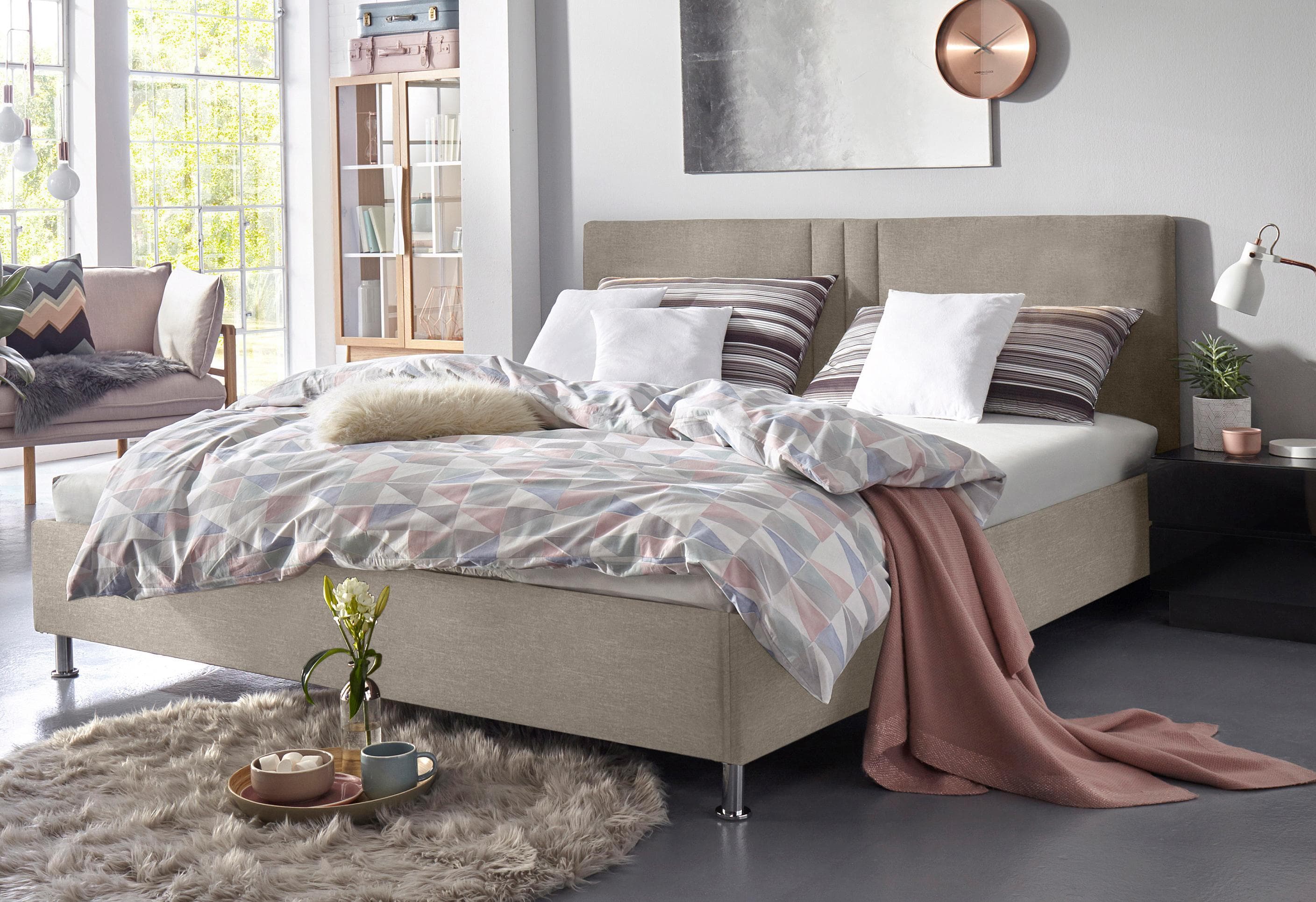 Westfalia Schlafkomfort Polsterbett Elba Beige