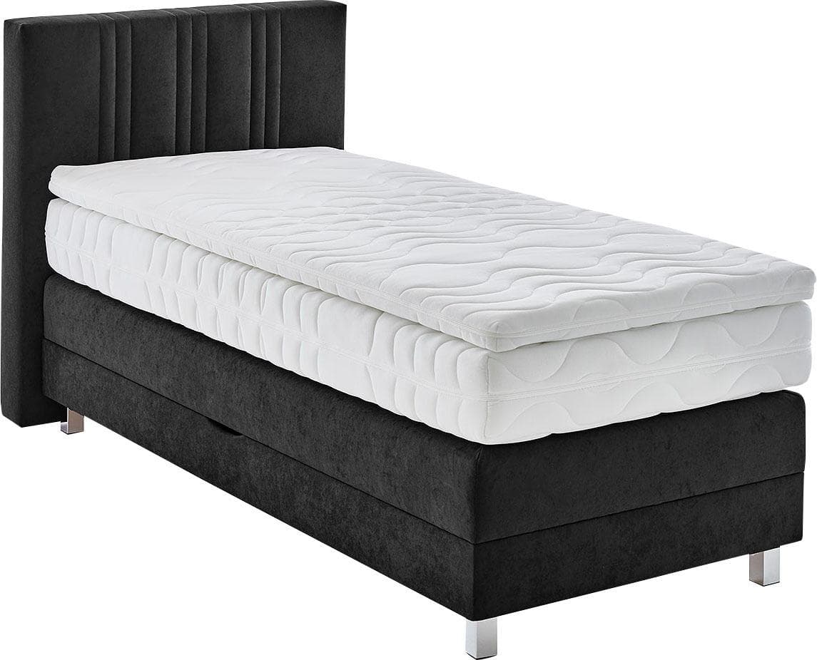 Westfalia Schlafkomfort Boxspringbett Schwarz mit Bettkasten