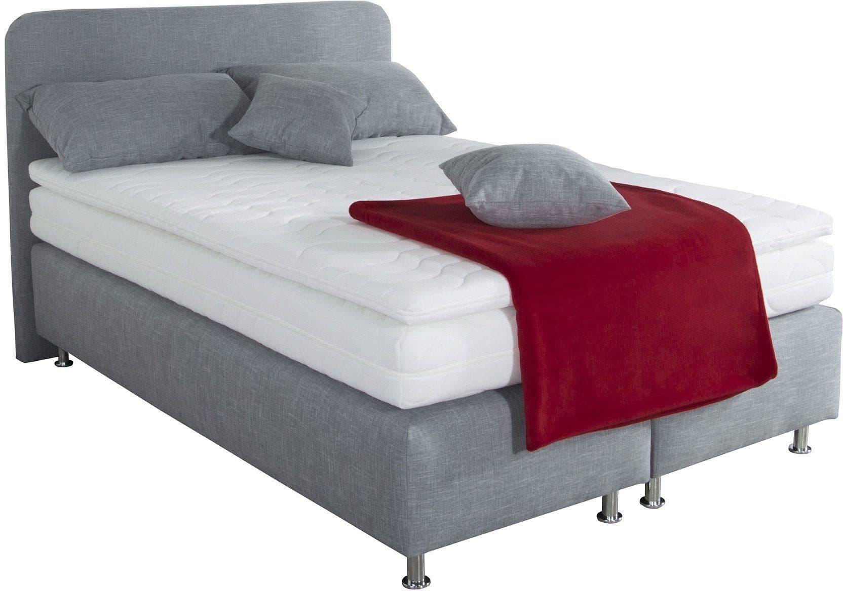 Westfalia Schlafkomfort Boxspringbett Grau 5-Zonen Federkern