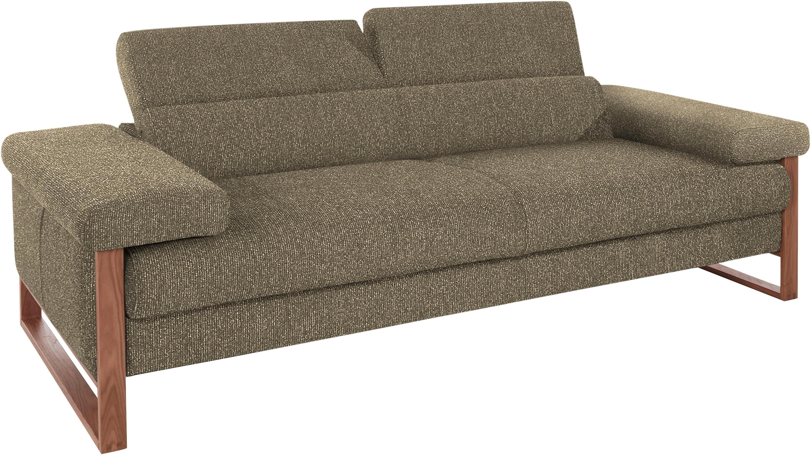 Hochwertiges 2,5-Sitzer Sofa mit Nussbaum-Fußgestell