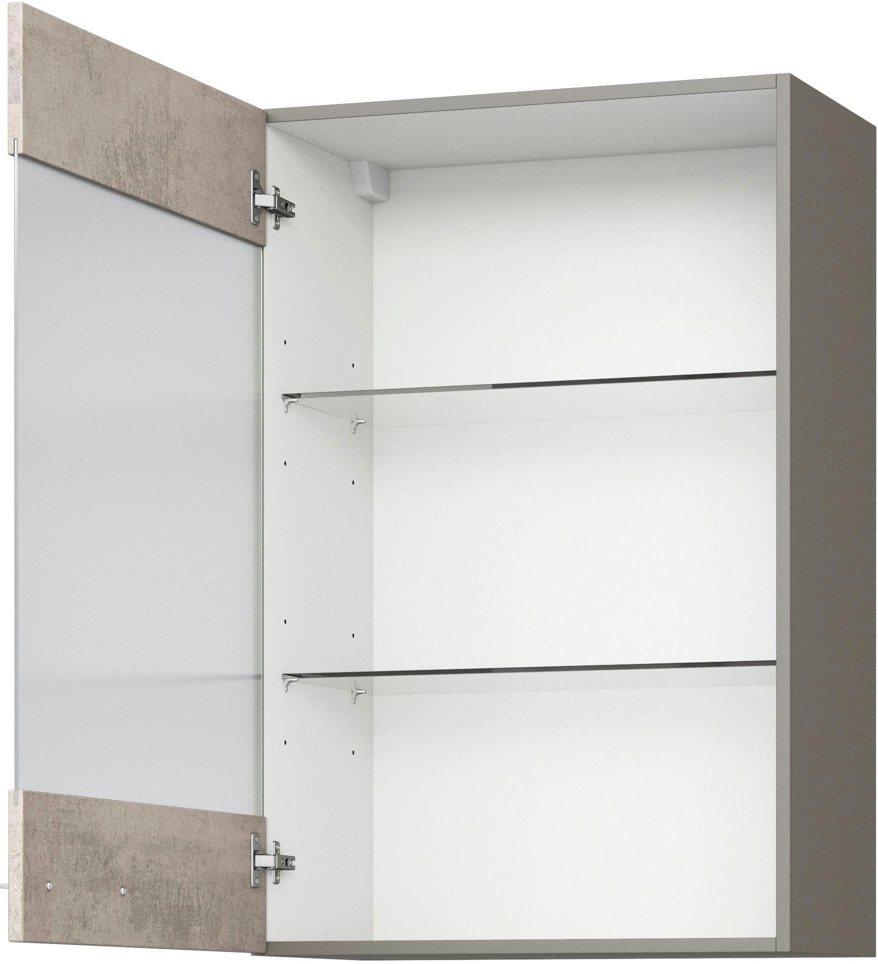 Glashängeschrank KOCHSTATION KS-Trea OG60-90 Grau Anthrazit mit Soft-Close