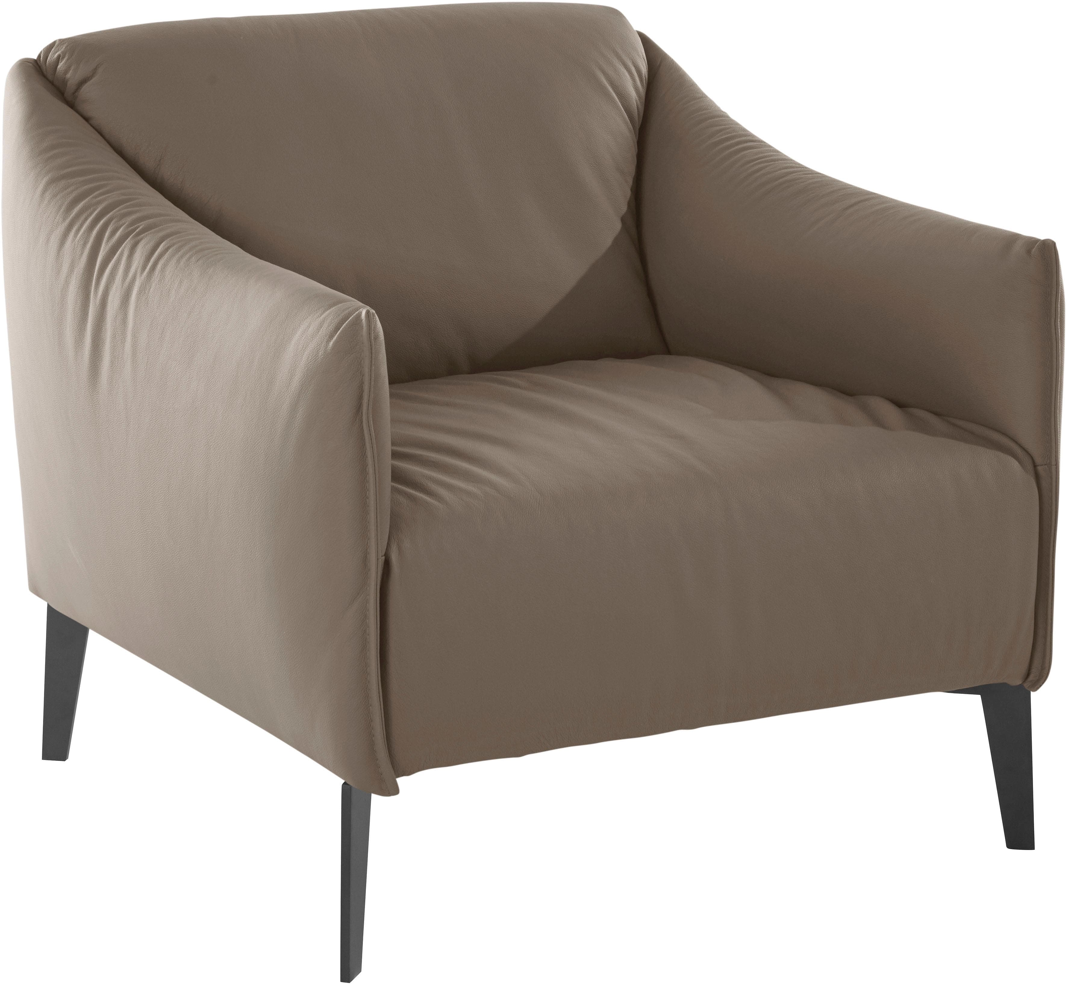 W.SCHILLIG Cocktailsessel Sally Braun Longlife Leder Metallfüße