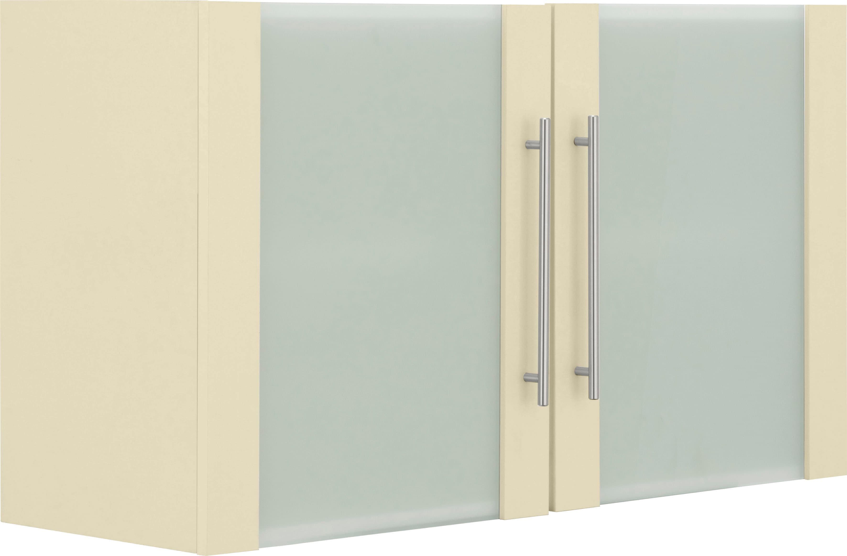WIHO KÜCHEN Glashängeschrank Unna Beige Magnolia mit Glasfront