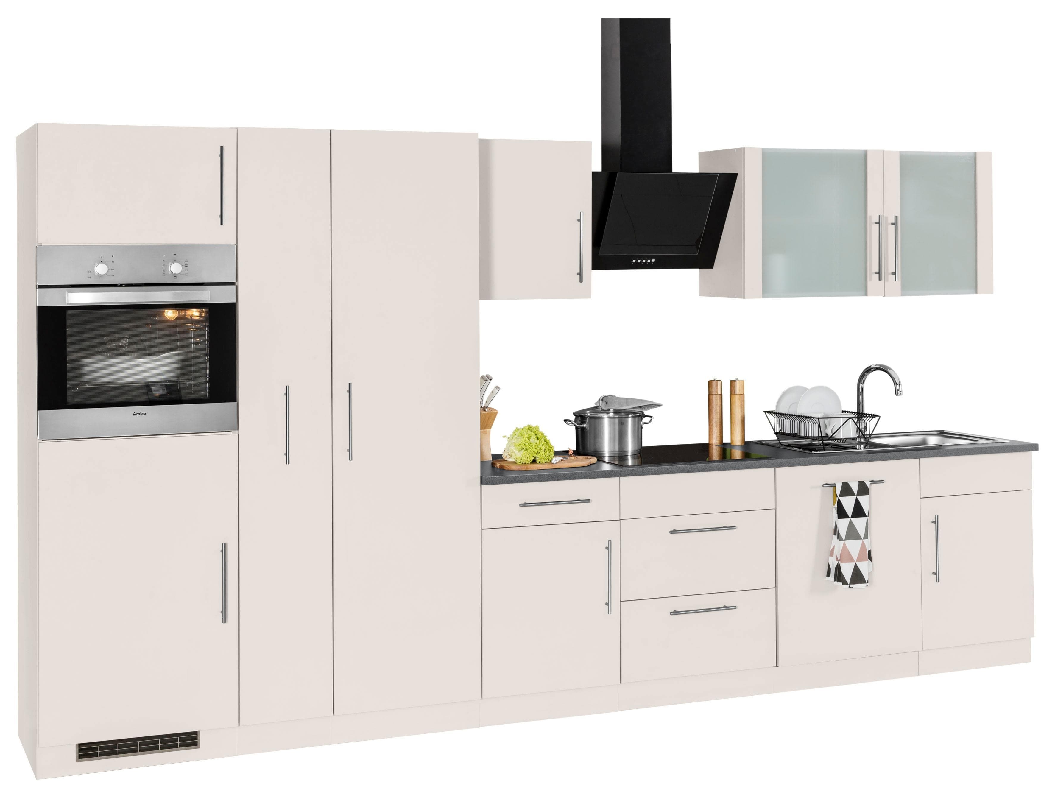 WIHO KÜCHEN Cali Küchenzeile Beige Granit Grau