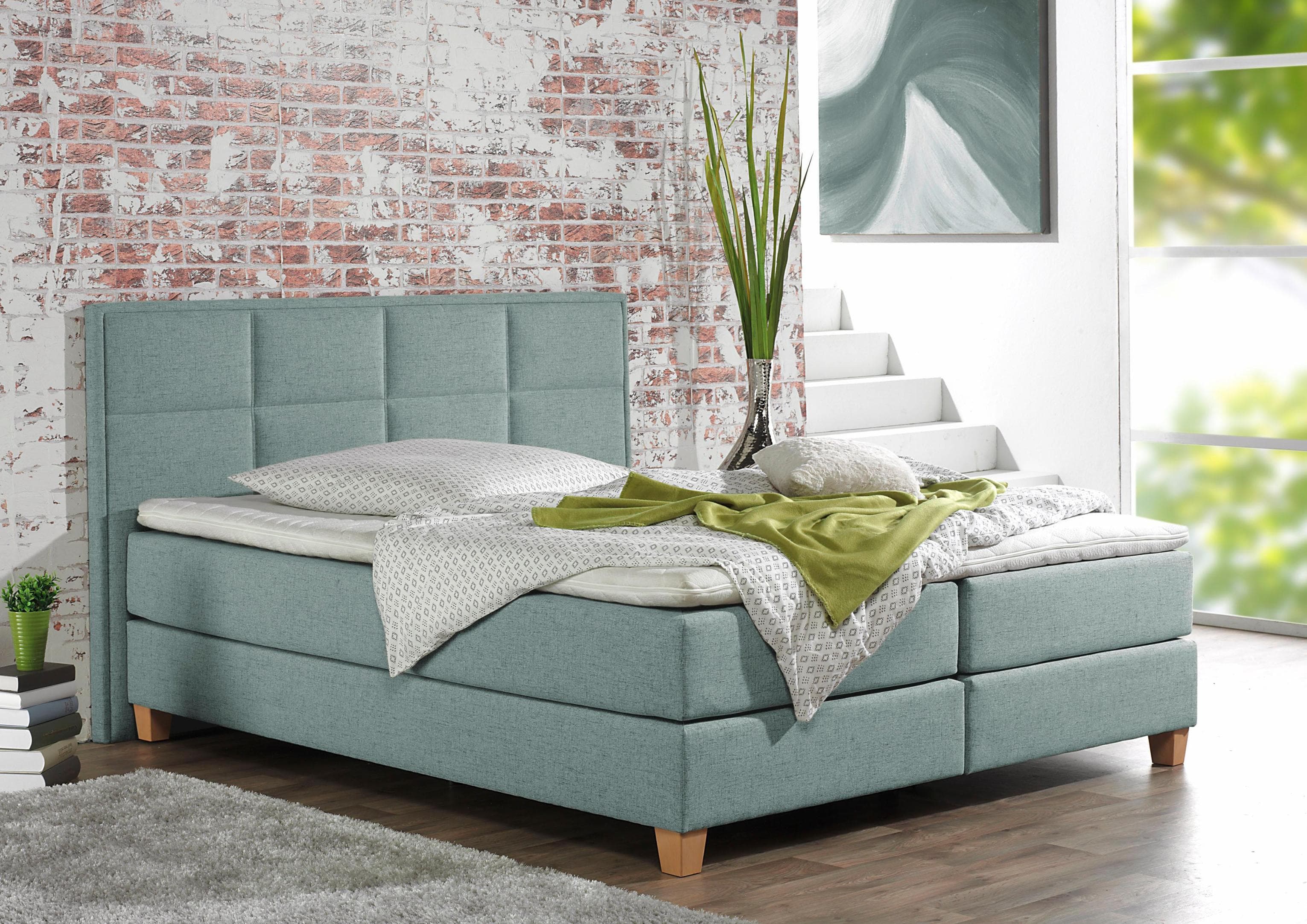 Home Affaire Boxspringbett Casey Petrol Polyester Topper
