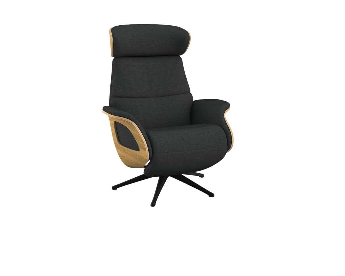 FLEXLUX Clement Elektrischer Relaxsessel Grau Eiche