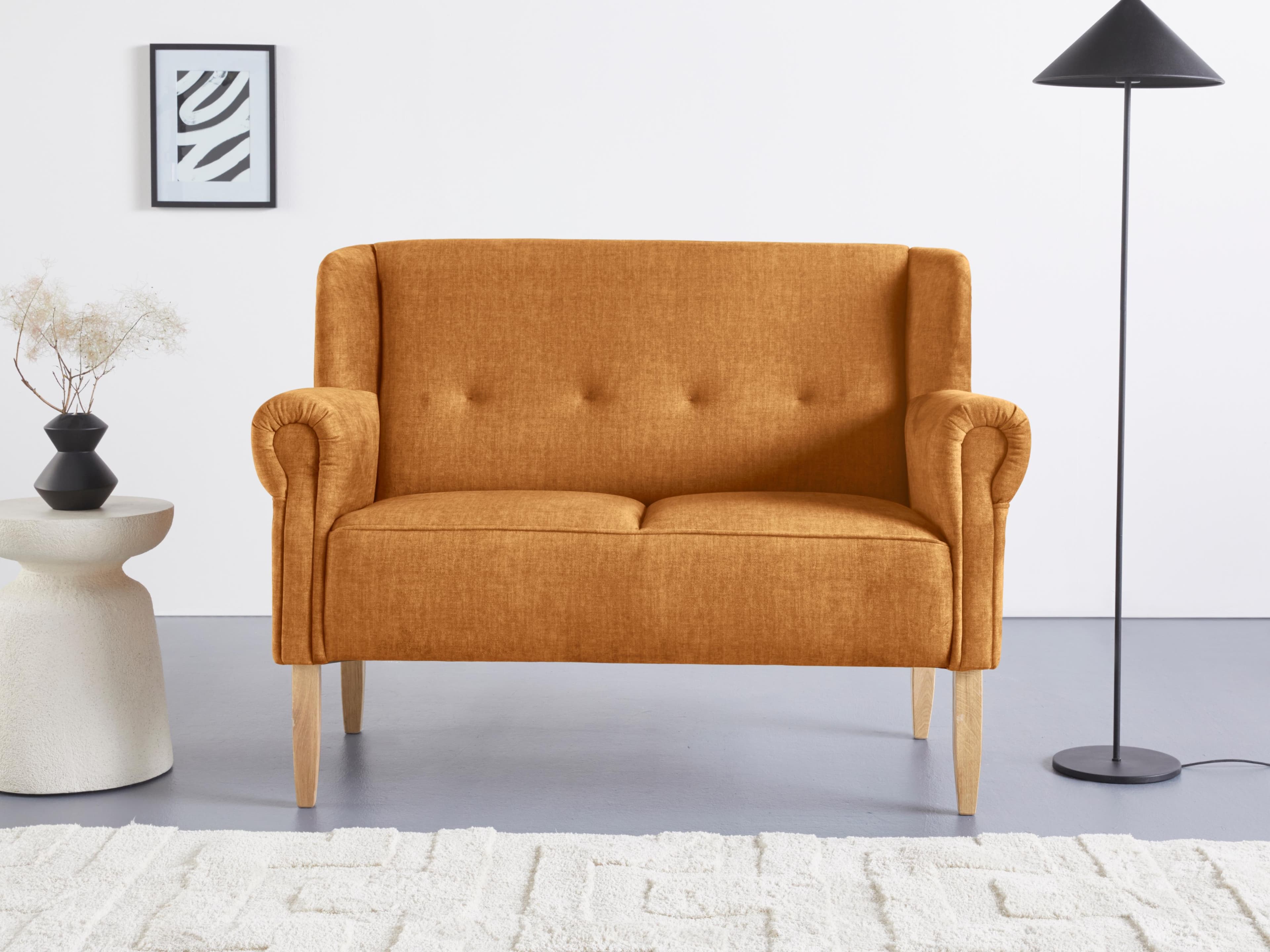 HOME AFFAIRE Küchensofa Moro Gelb 2-Sitzer Microfaser
