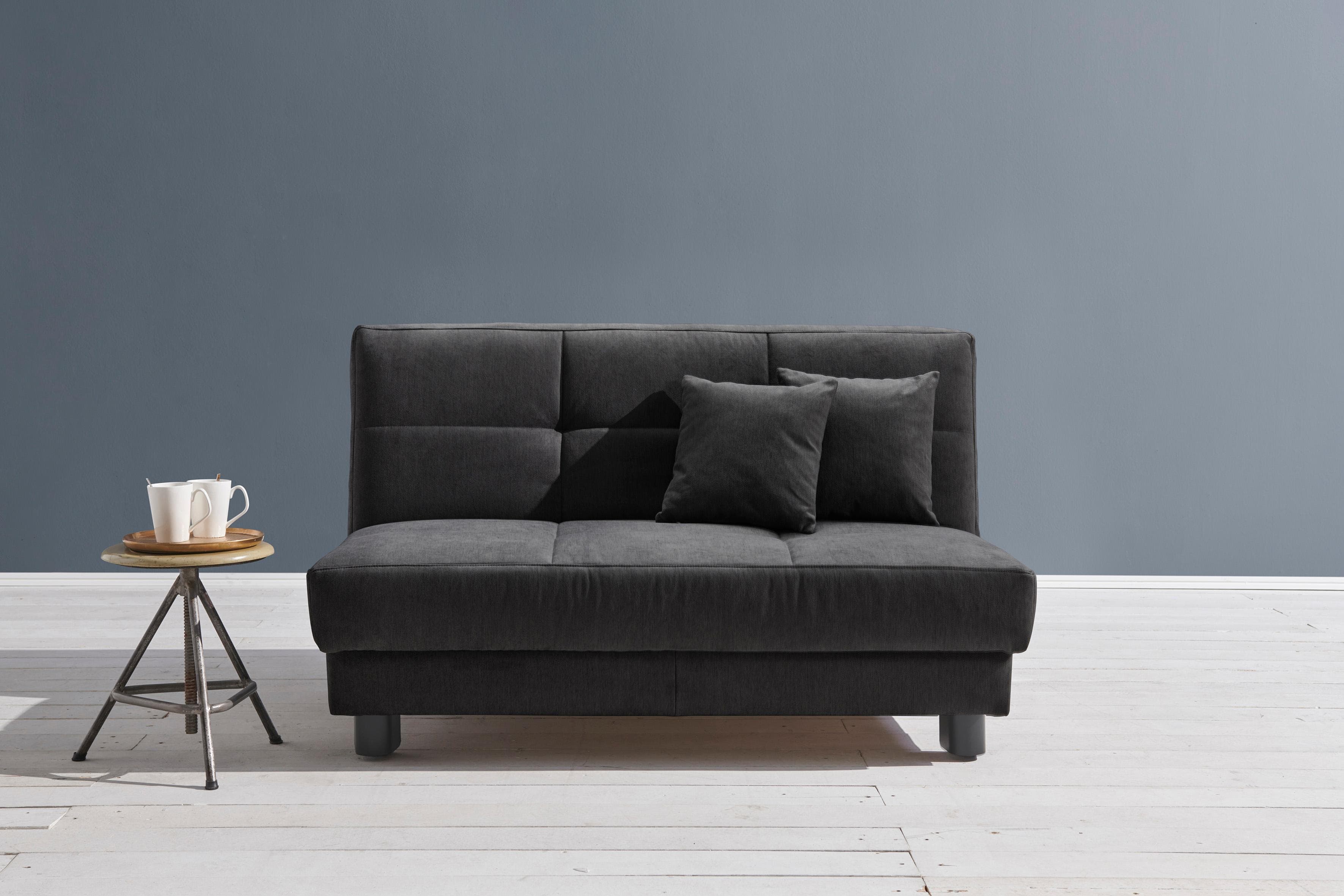 Schlafsofa ELL + ELL Tilda Schwarz mit Relaxfunktion