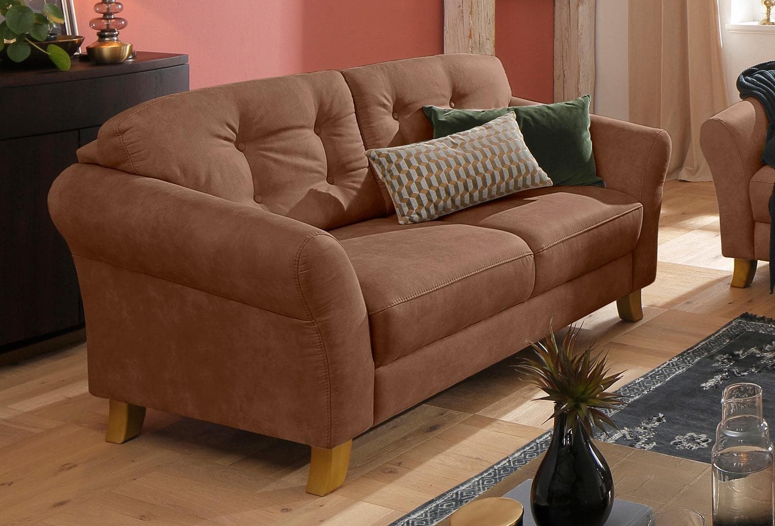 Home Affaire Sofa Trondheim 3-Sitzer Cognac Microfaser Lederoptik