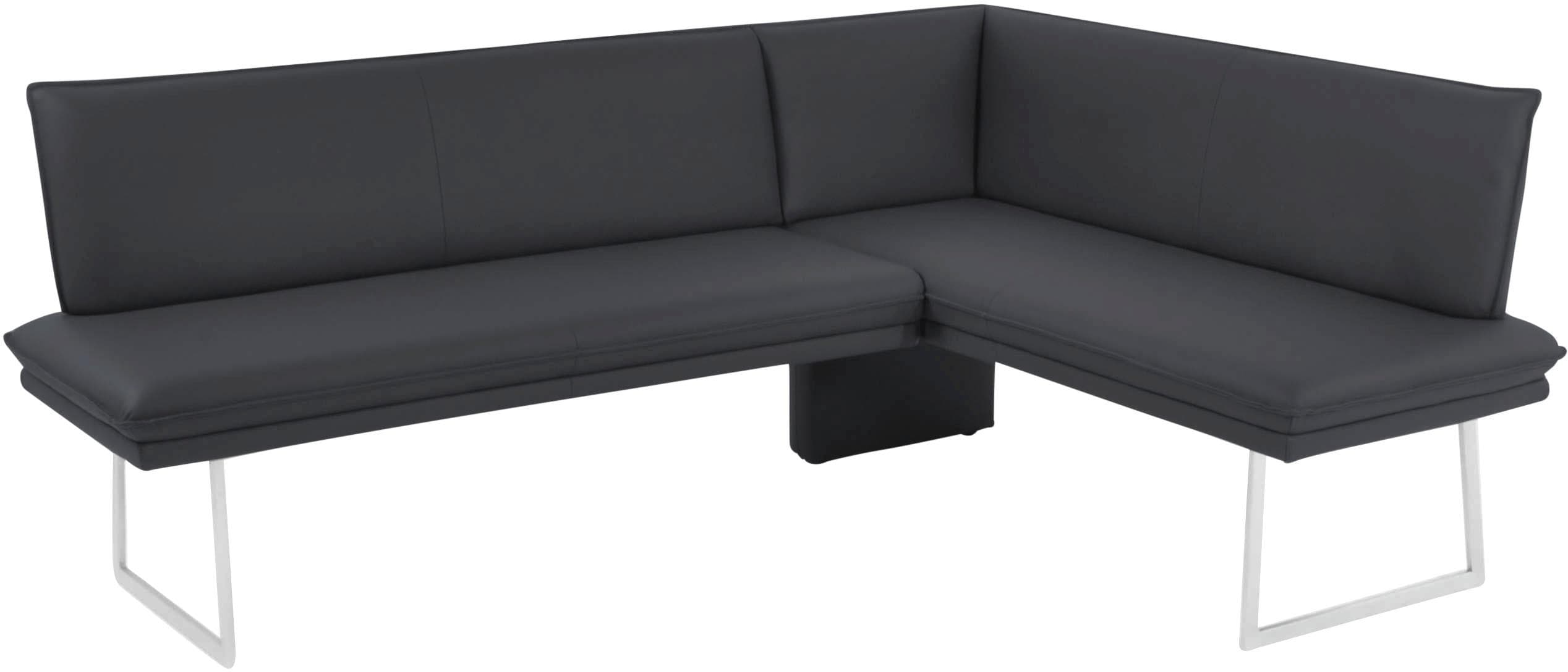 Eckbank K+W Komfort & Wohnen Schwarz Leder Longlife BRONCO