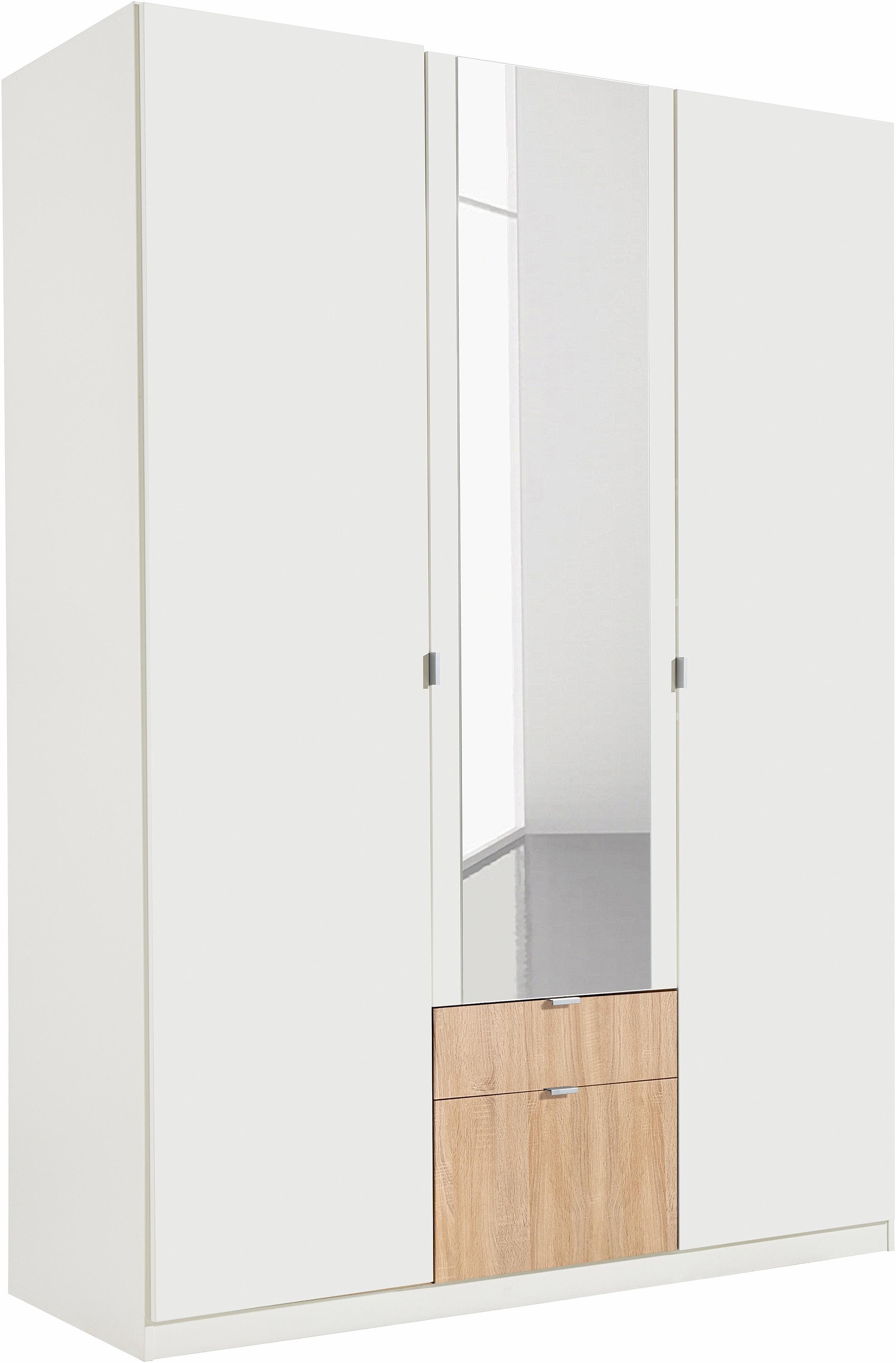 Kleiderschrank PRIESS Steyr Weiß mit Spiegel und Schubladen