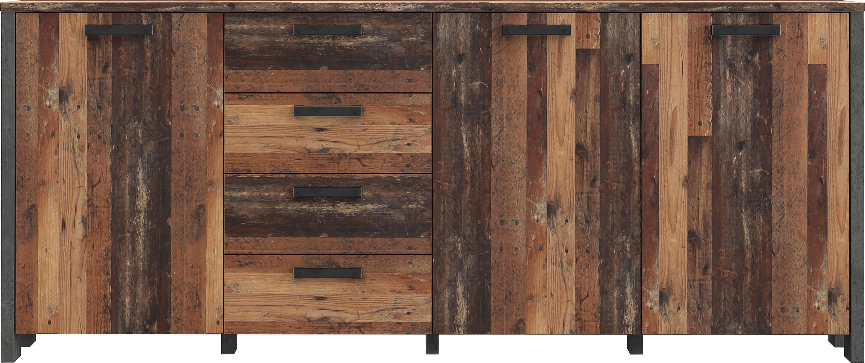 Sideboard FORTE Clif Grau Old Wood Vintage Betonoptik