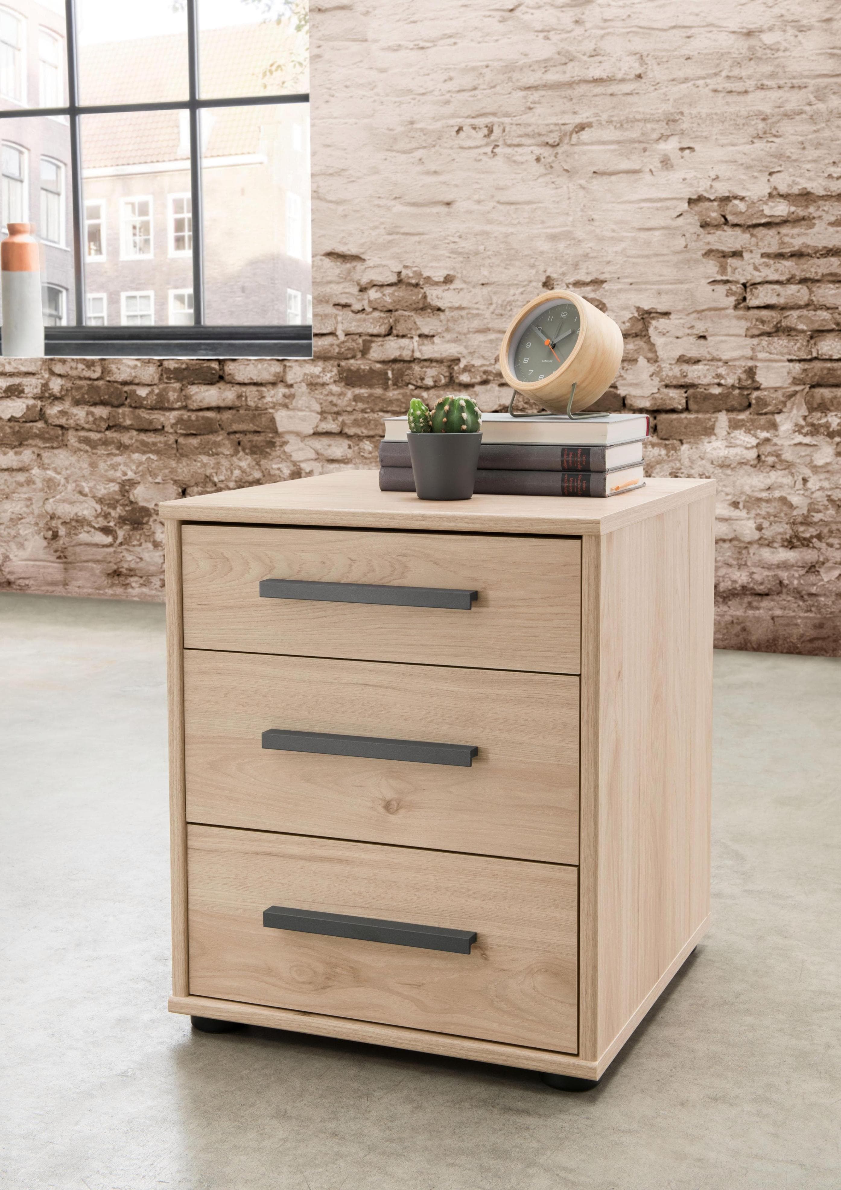 Nachttisch WIEMANN Brüssel Beige 3 Schubkästen Soft-Close