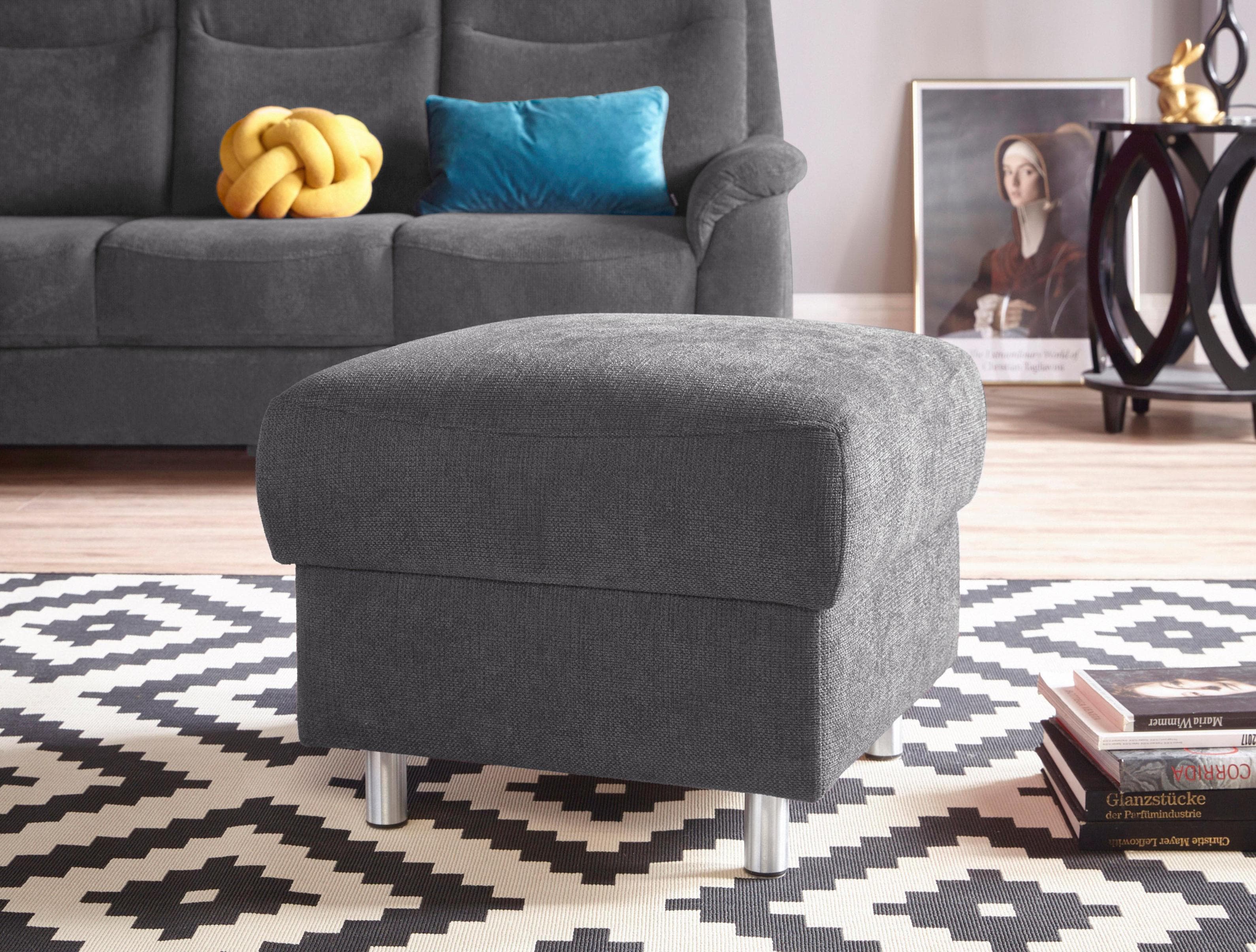 SIT & MORE Hocker Boccaccio Grau mit Stauraum