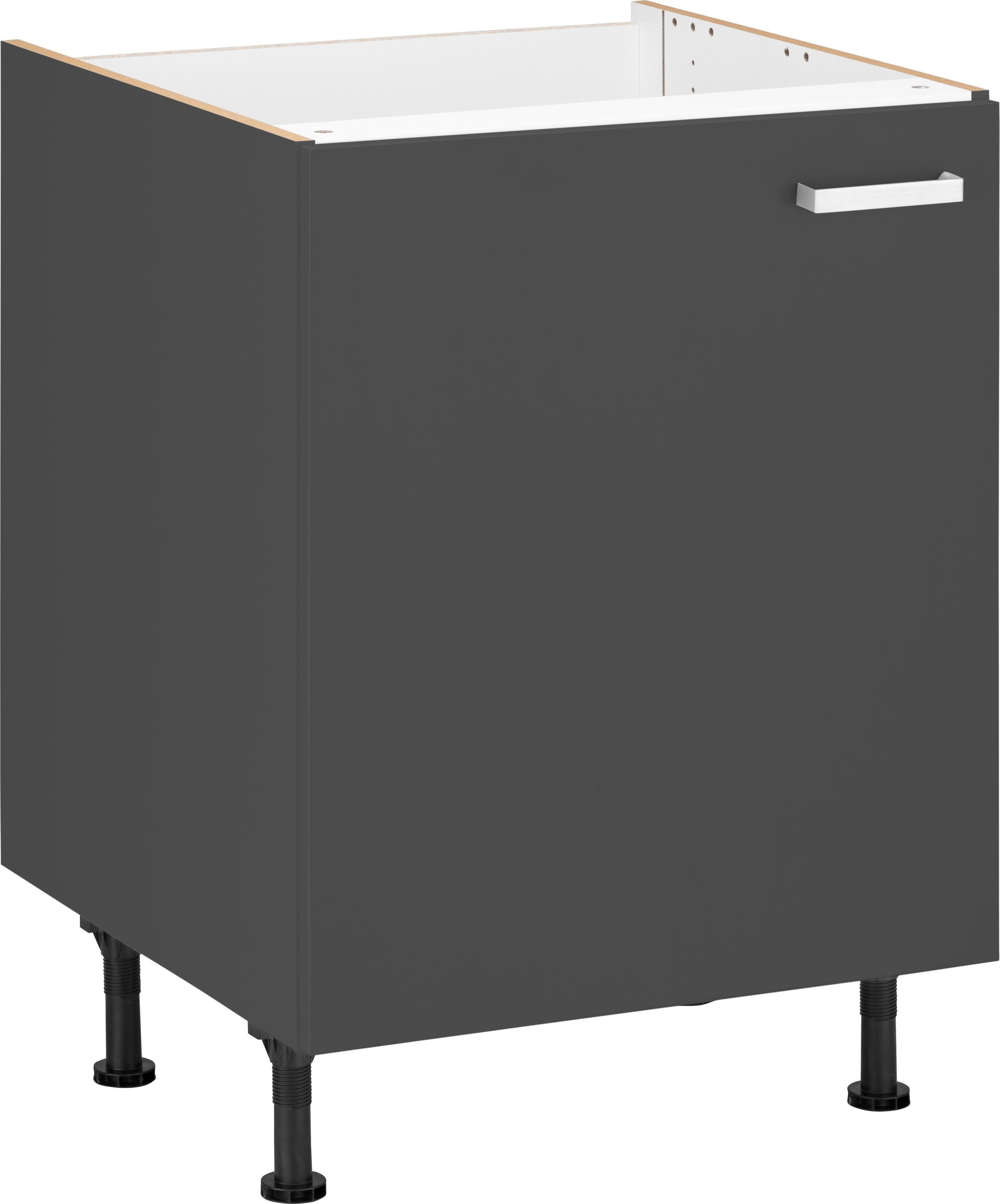 OPTIFIT Spülenschrank Parma Anthrazit 60cm Holzwerkstoff