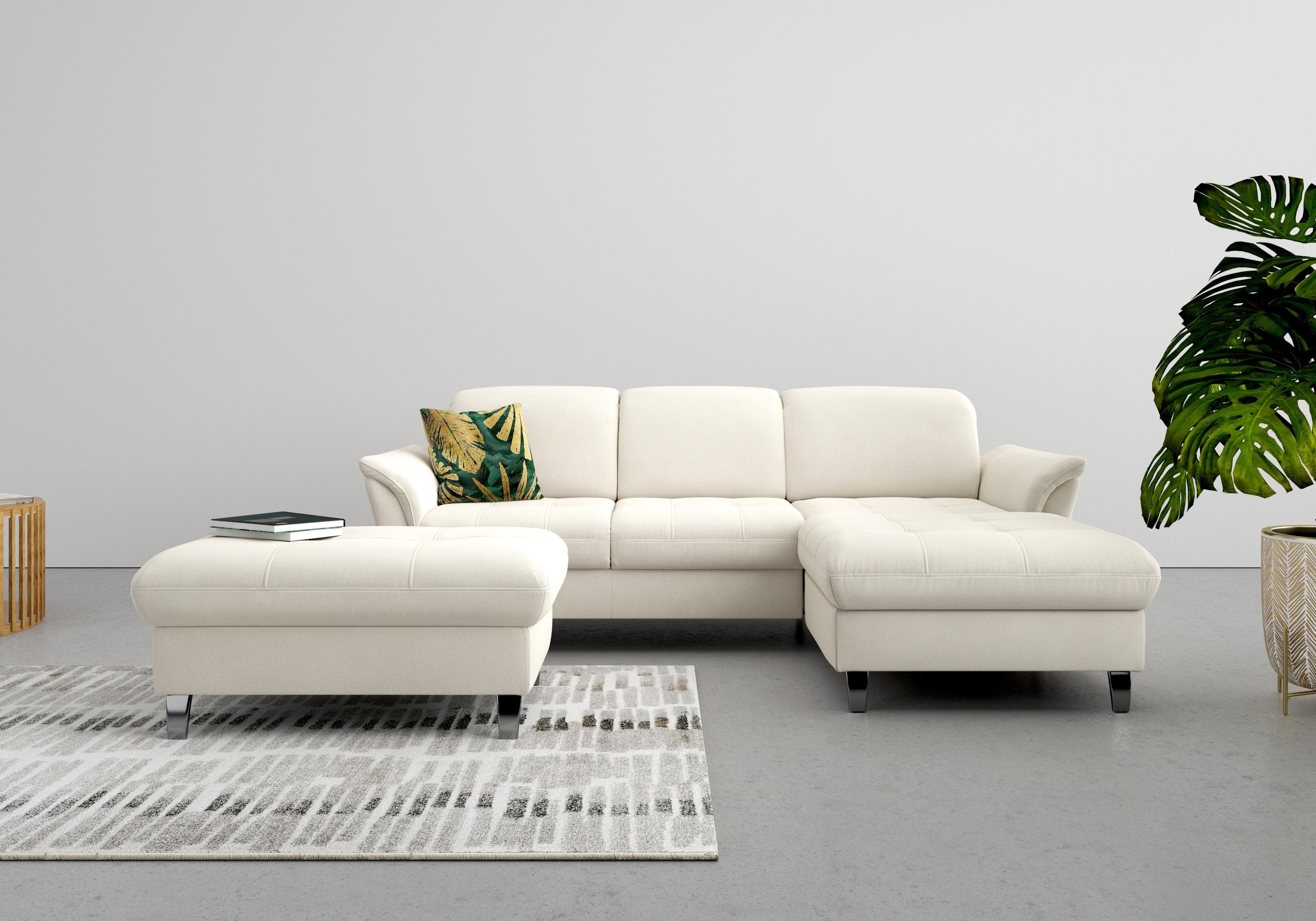 SIT & MORE Stauraumhocker Maggiore Grau/Weiß mit Metallbeinen
