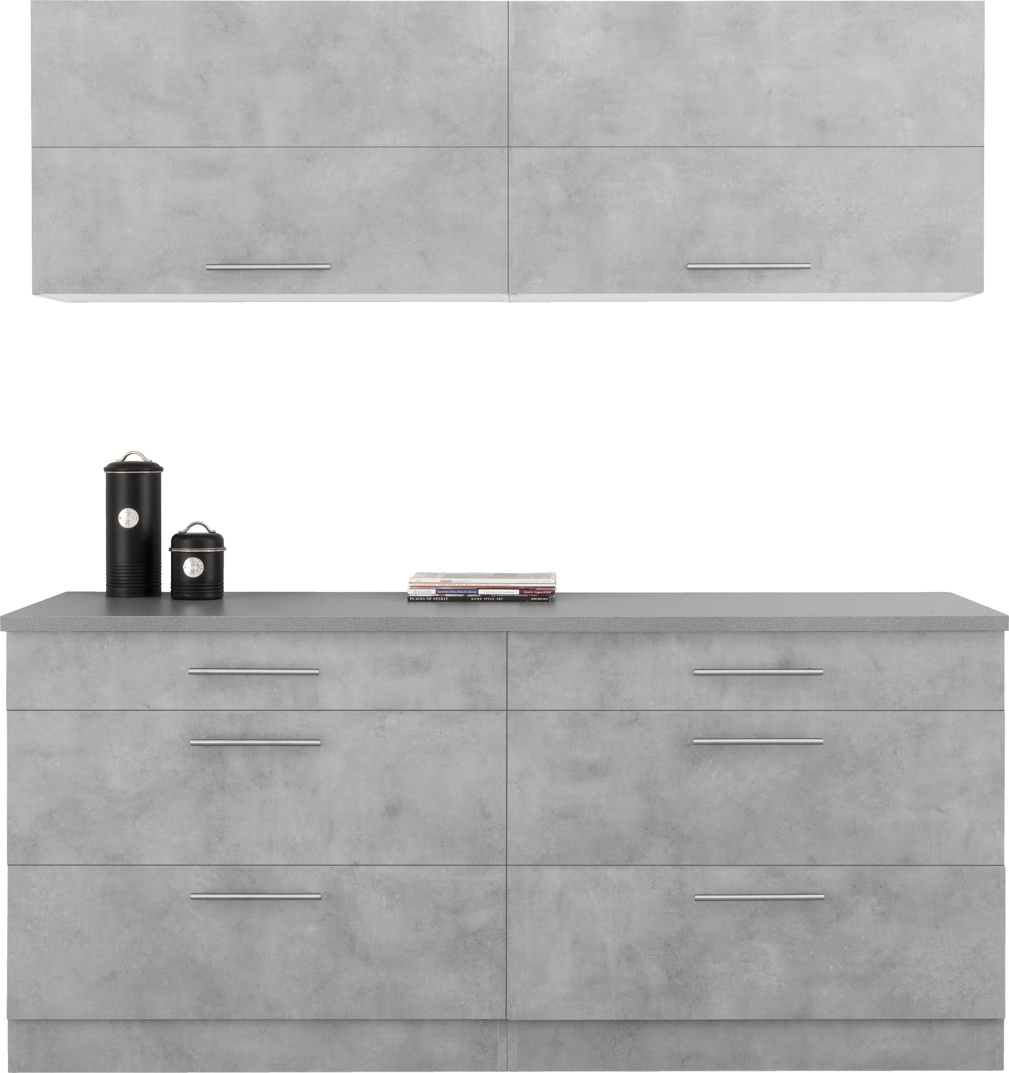 Wiho-Küchen Cali Küche Betonfarben Canvas Grau 180cm