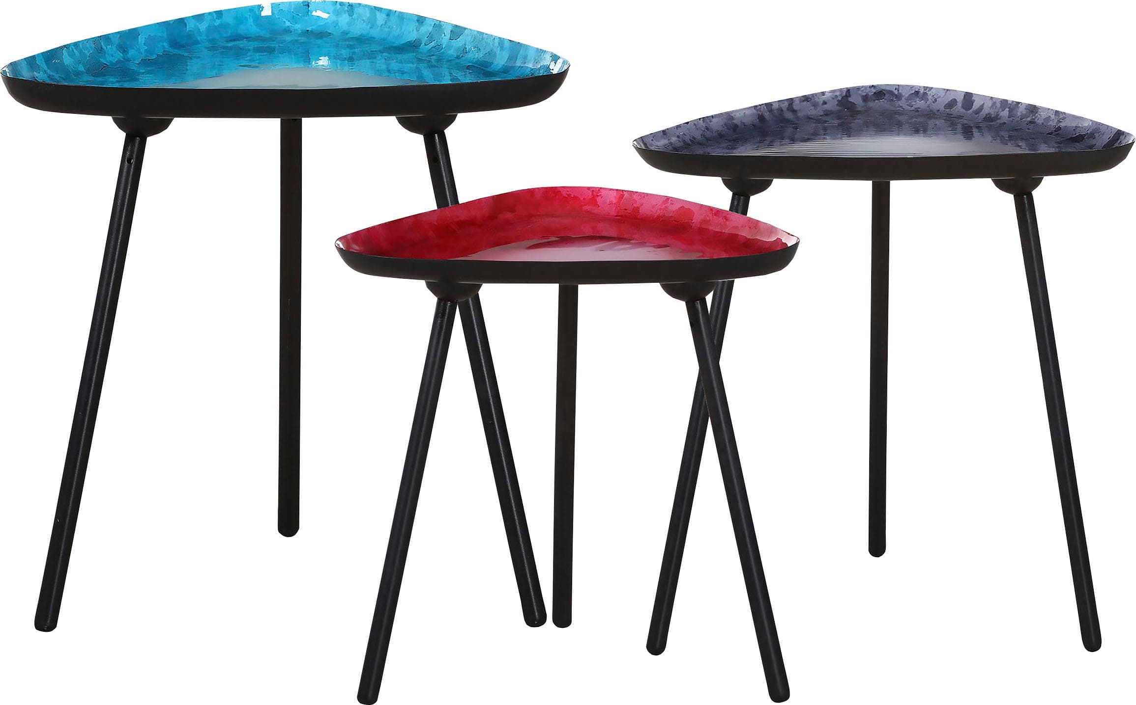 GUTMANN FACTORY Beistelltisch 3er-Set Coffee Bunt Eisen