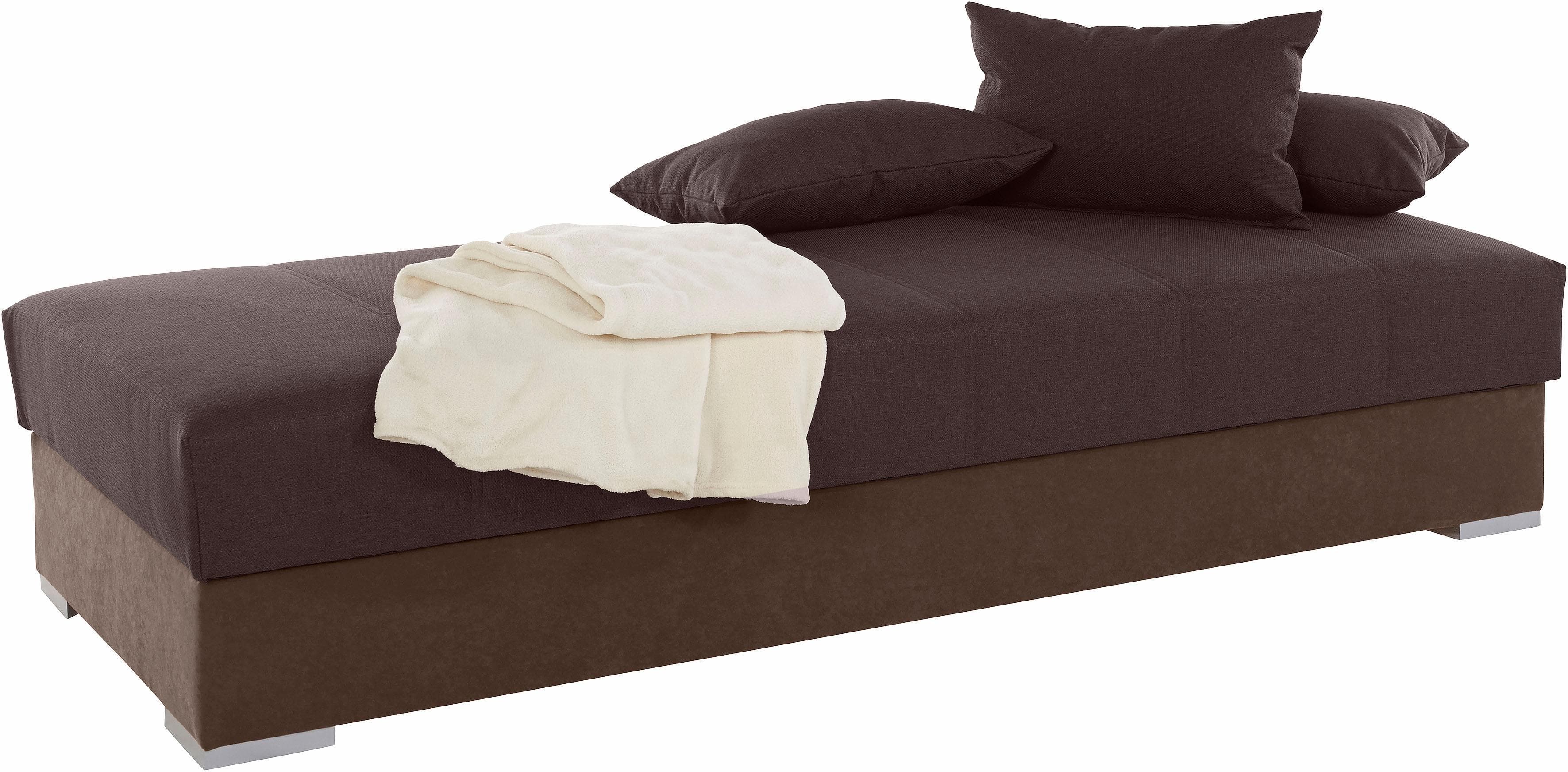 Polsterliege mit praktischem Bettkasten