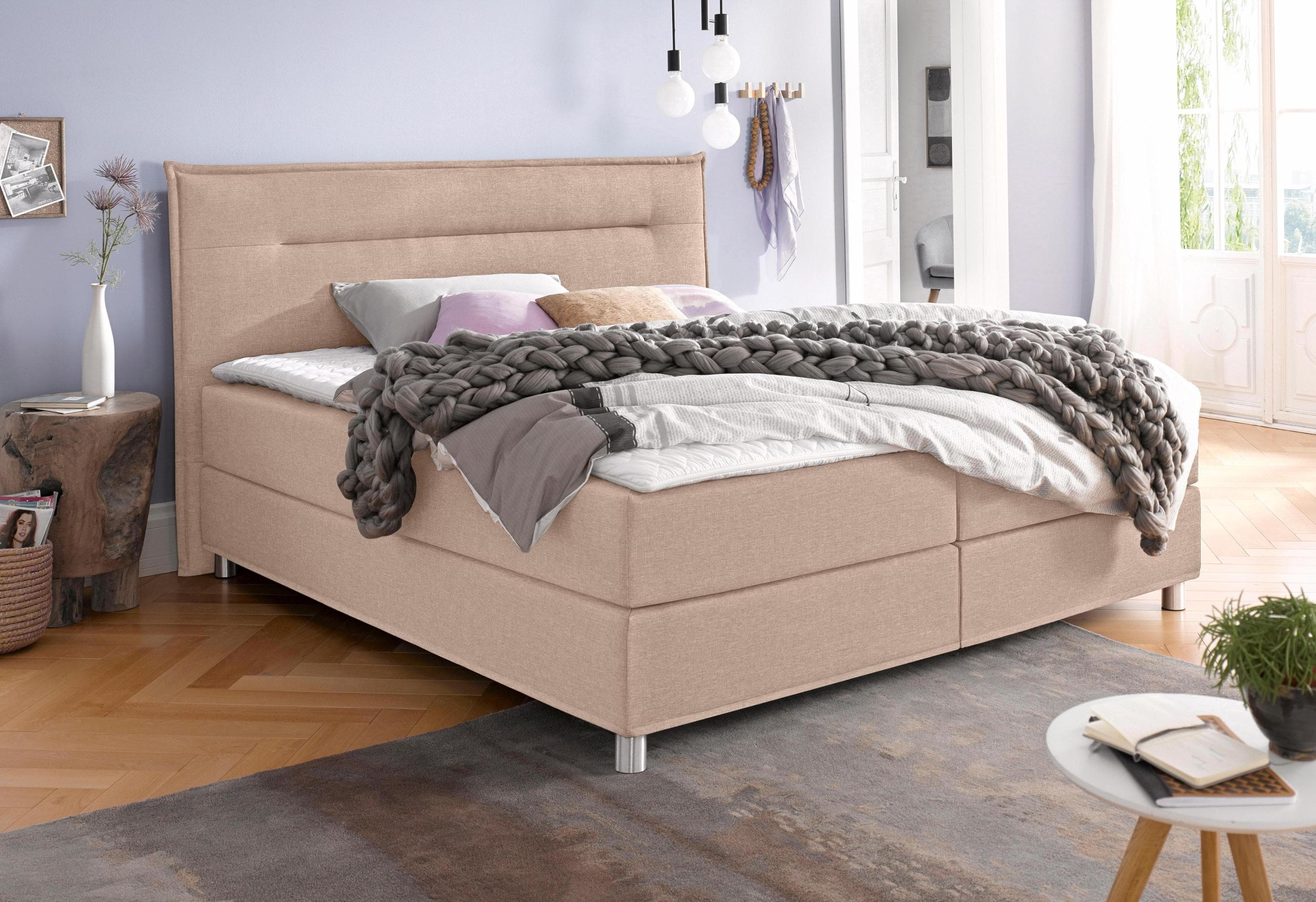Boxspringbett MAINTAL Beige Bonnell-Federkern inkl. Topper