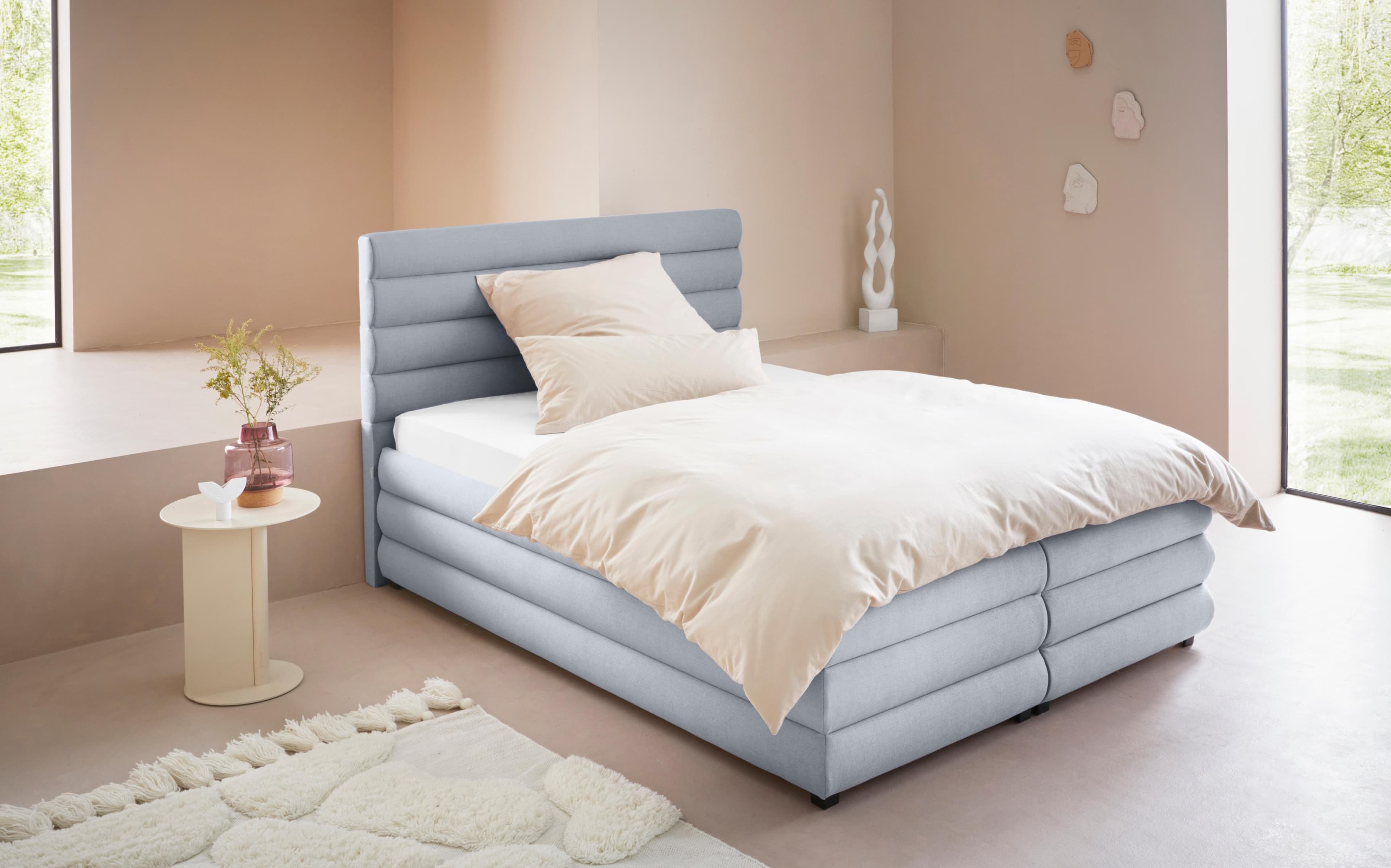 LeGer Home Polsterbett Maylis Grau mit Bettkasten