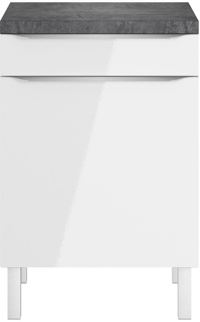 OPTIFIT Lilly2 Unterschrank Weiß Schwarz Stone 60cm