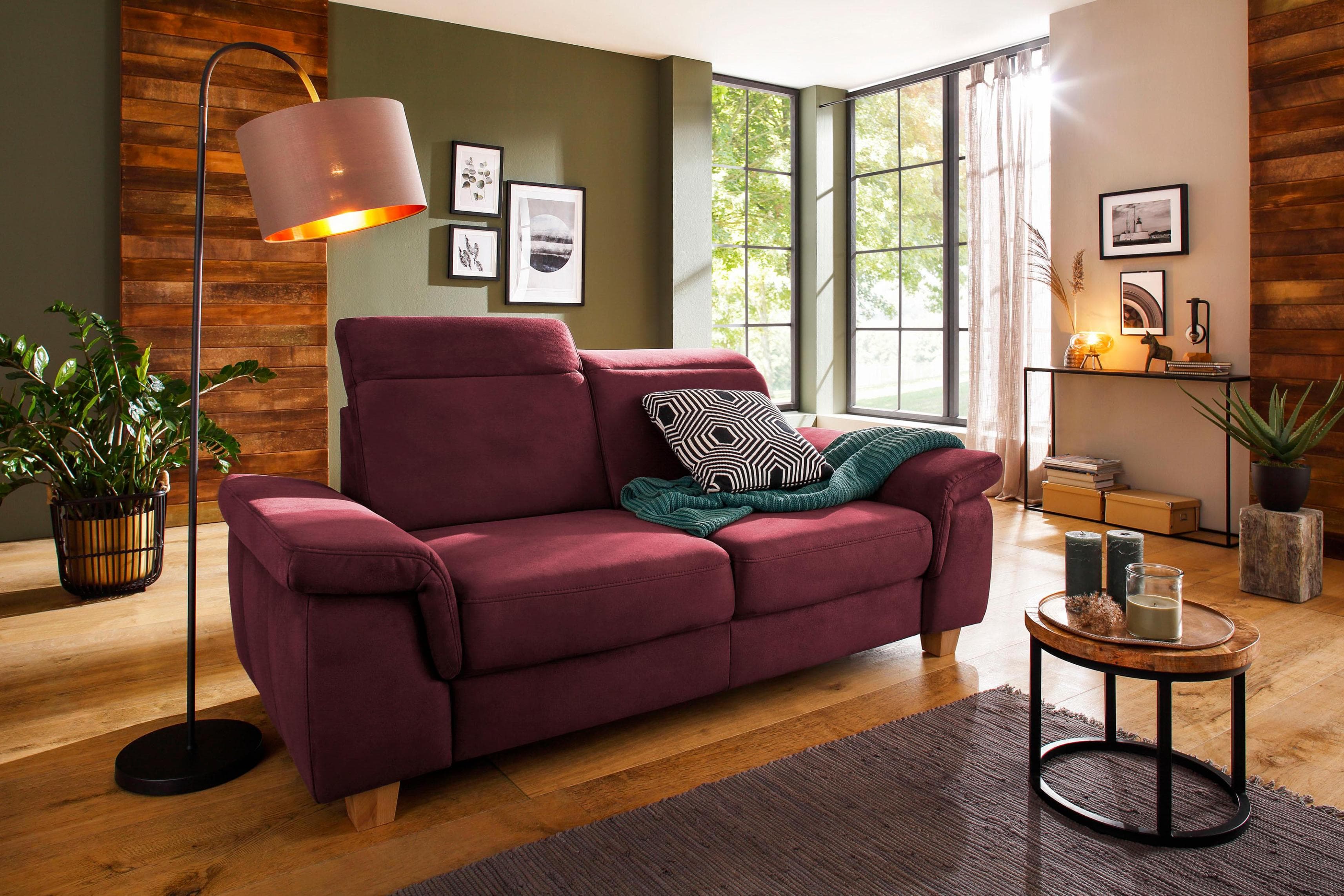 HOME AFFAIRE Sofa Dalia 2,5-Sitzer Bordeaux Luxus-Microfaser