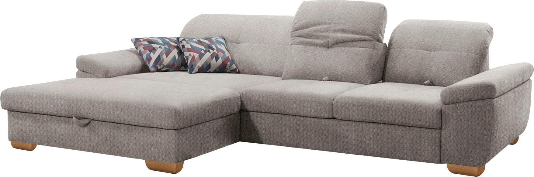 Ecksofa mit manuell verstellbarer Recamiere links