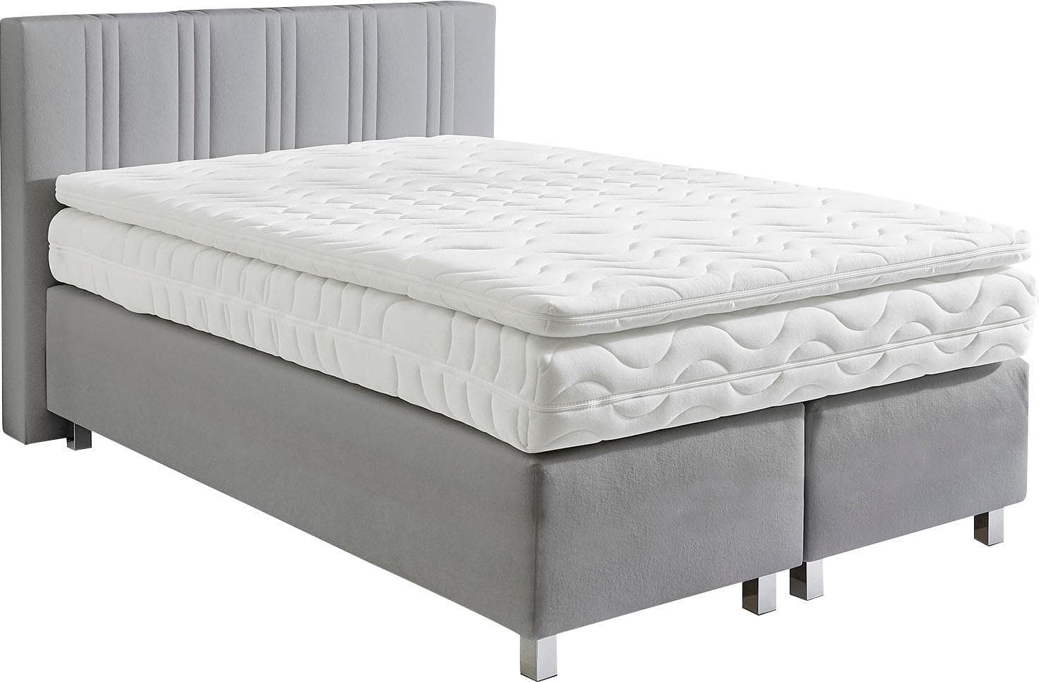 Westfalia Schlafkomfort Boxspringbett Grau 5-Zonen Matratze