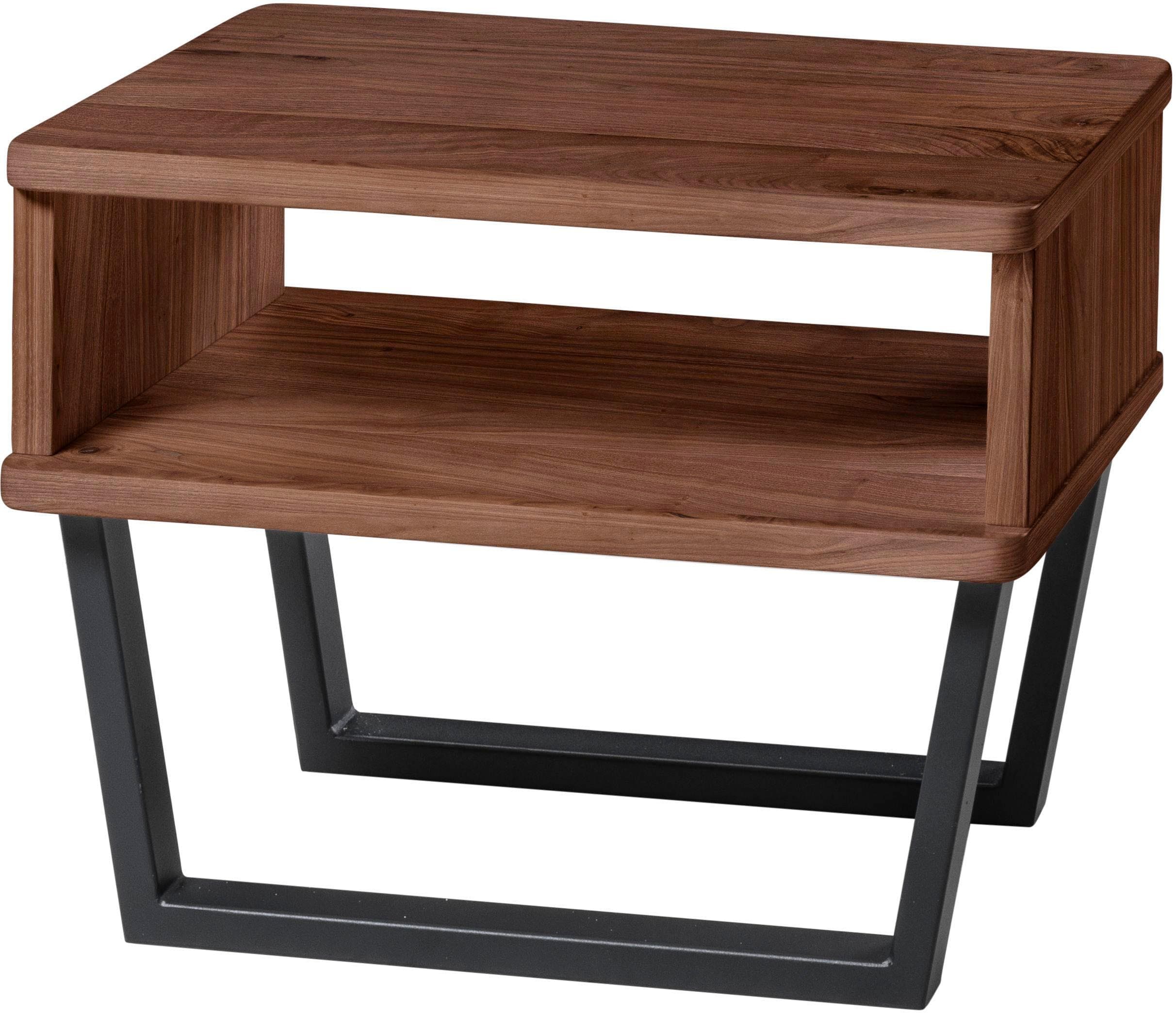 Nachtkonsole HASENA Surf Nussbaum Massivholz Braun Anthrazit