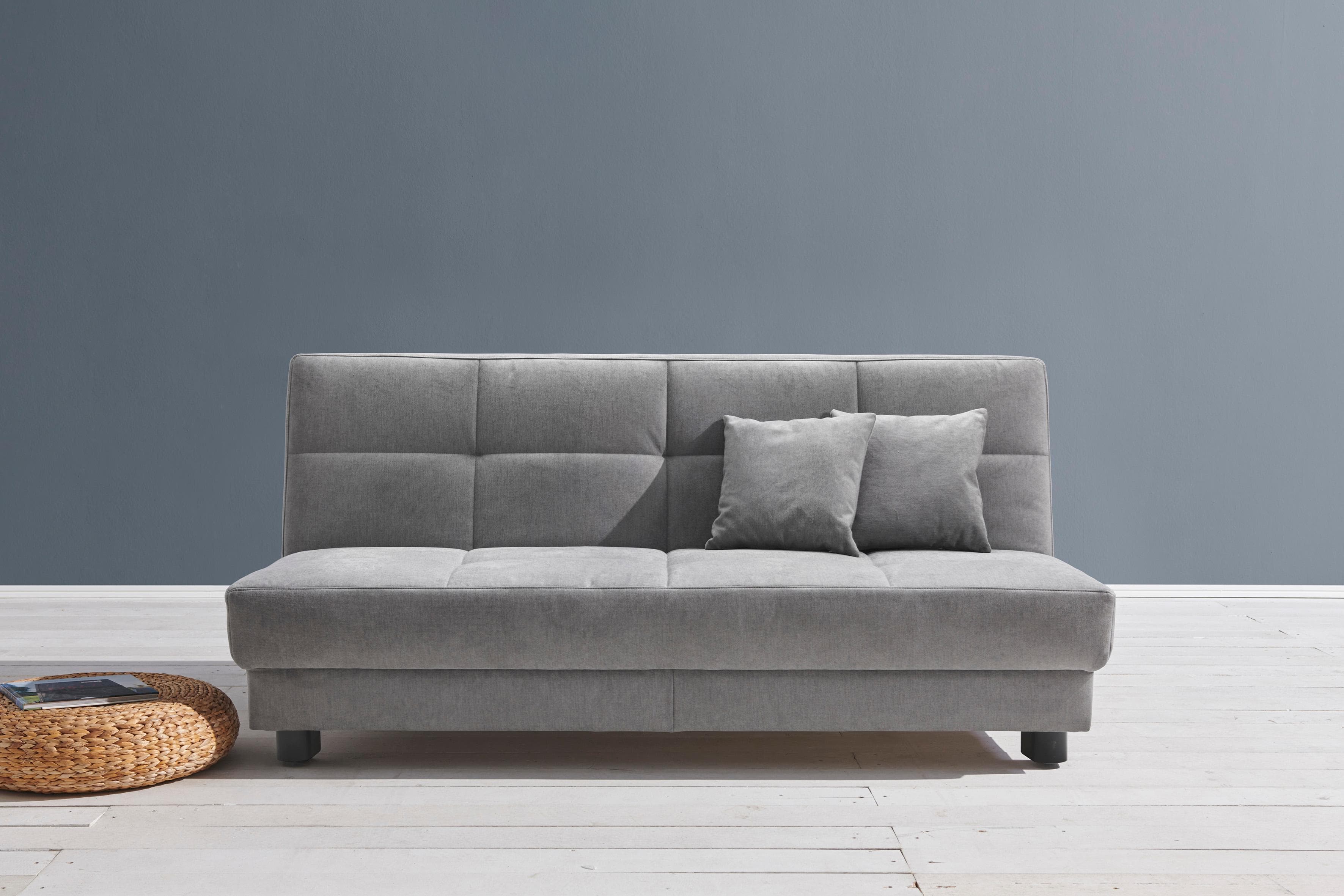 ELL + ELL Schlafsofa Tilda Grau mit 2 Kissen
