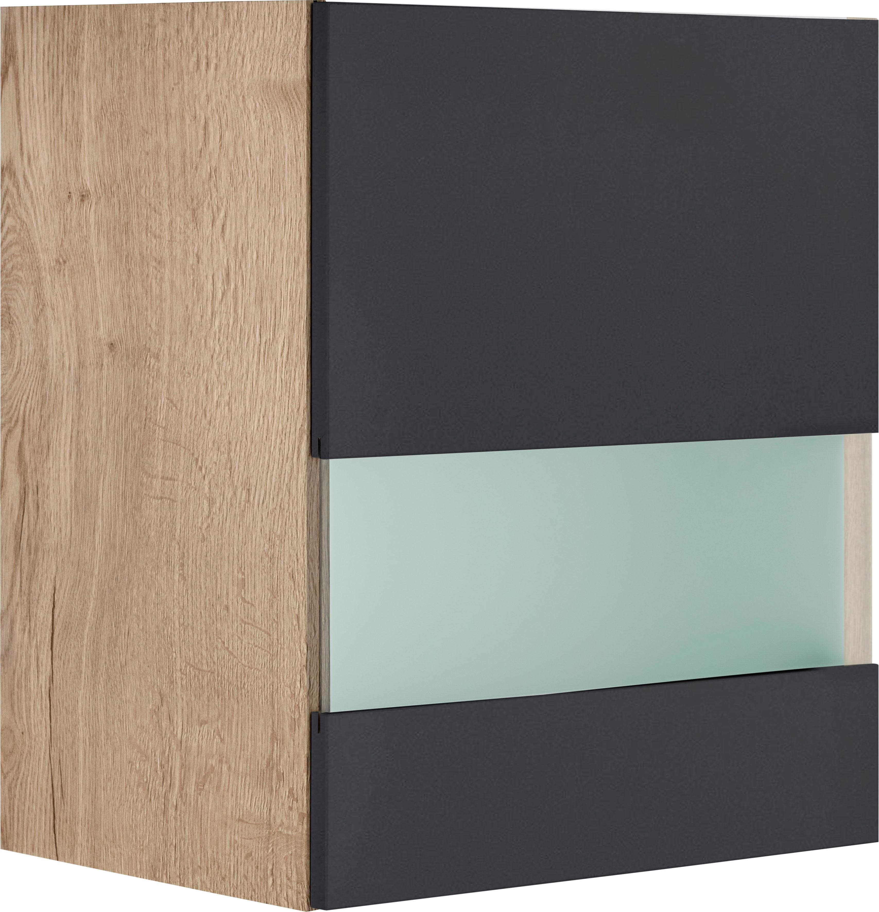 OPTIFIT Glashängeschrank Roth - Milchglas, Push-To-Open