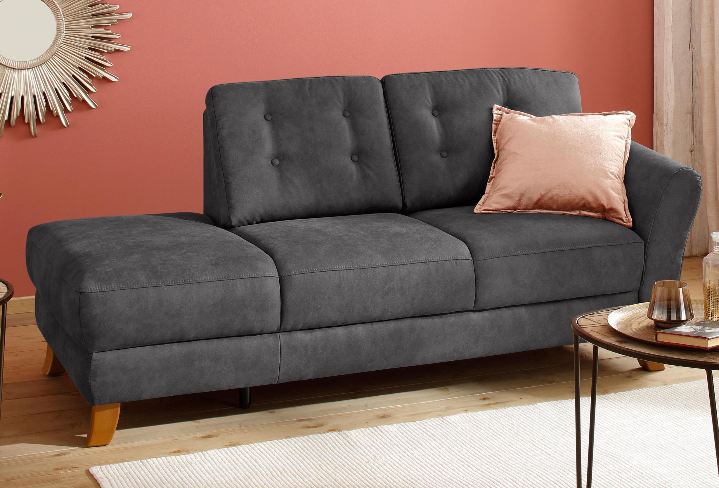 Home Affaire Recamiere Trondheim Anthrazit Luxus-Microfaser