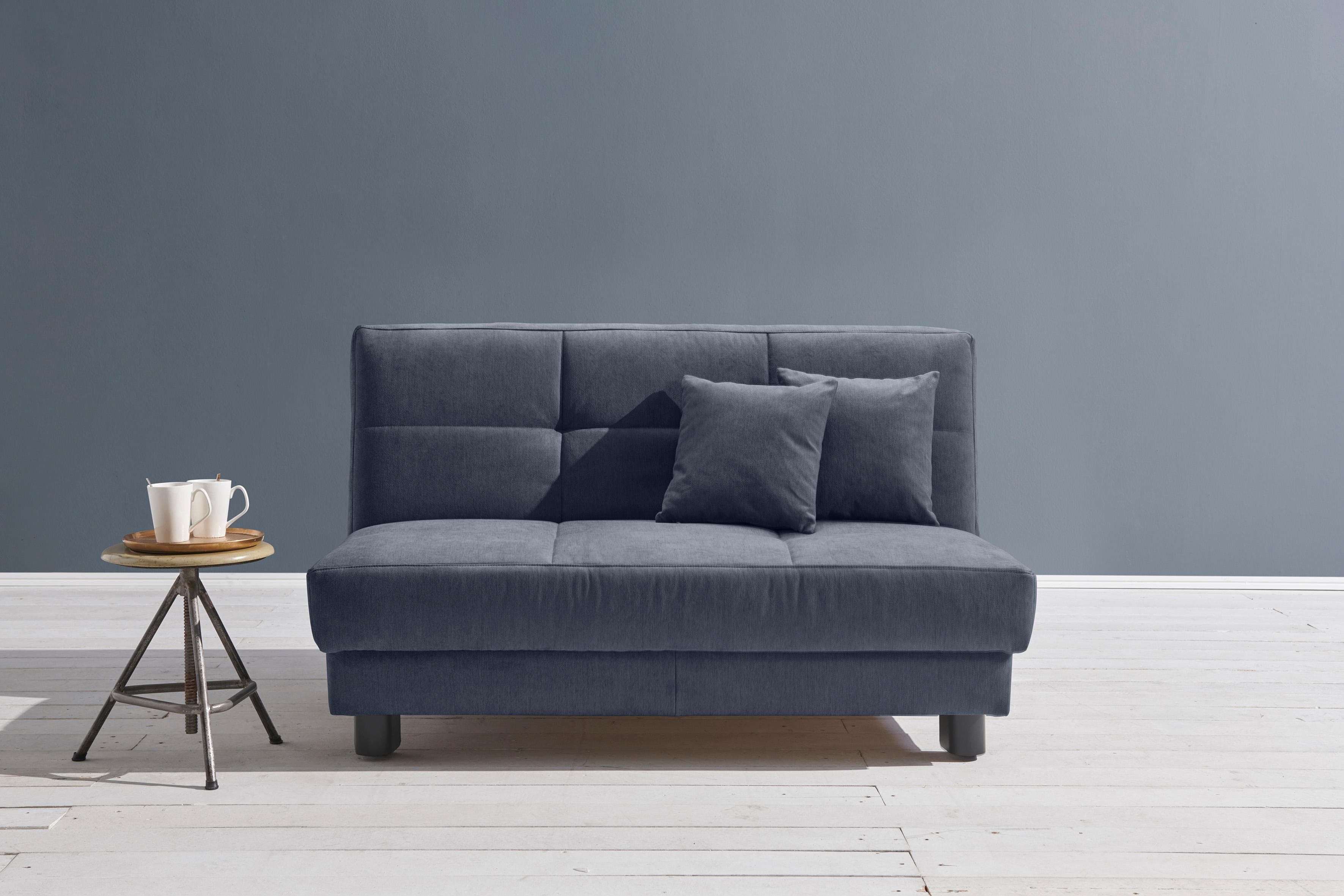 Schlafsofa ELL + ELL Tilda Dunkelblau mit Relaxfunktion