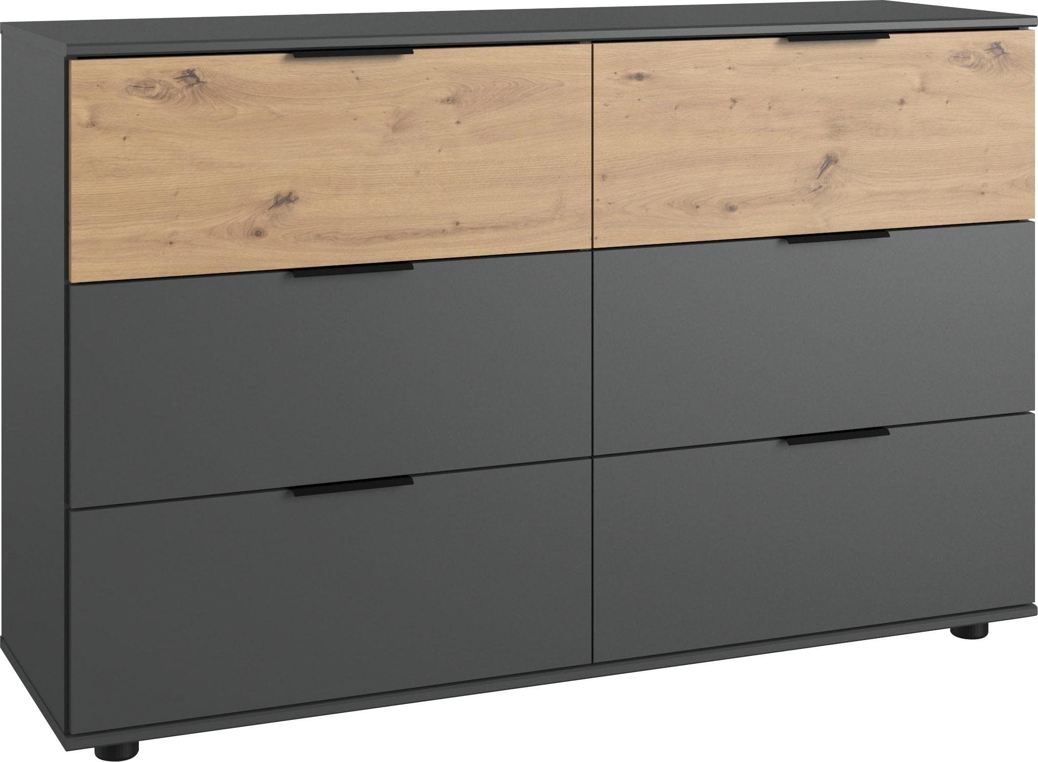 WIMEX Schubkastenkommode Gibraltar Grau Braun 6 Schubladen Holzwerkstoff