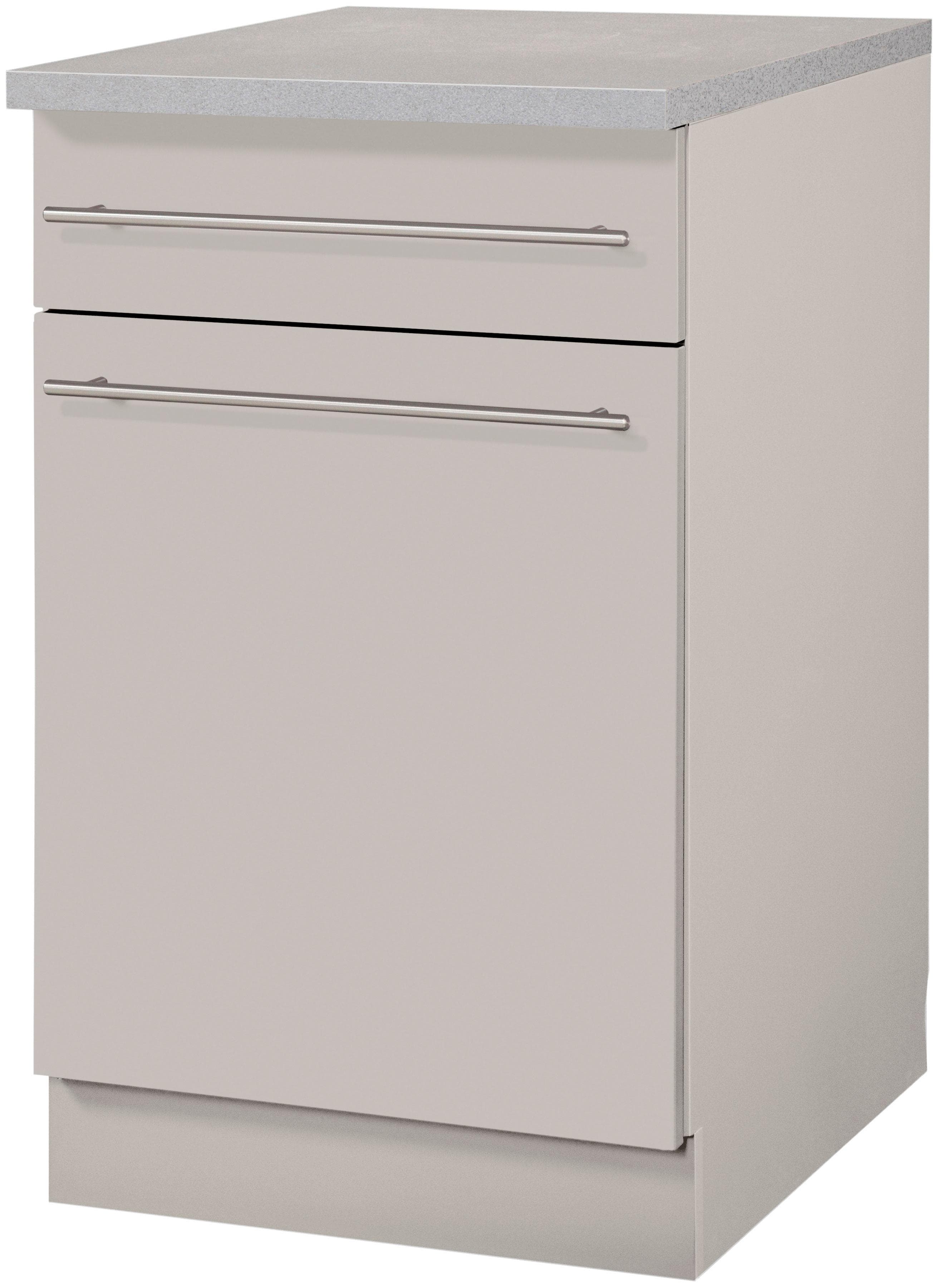 Wiho Küchen Unterschrank Chicago Beige Grau 50 cm