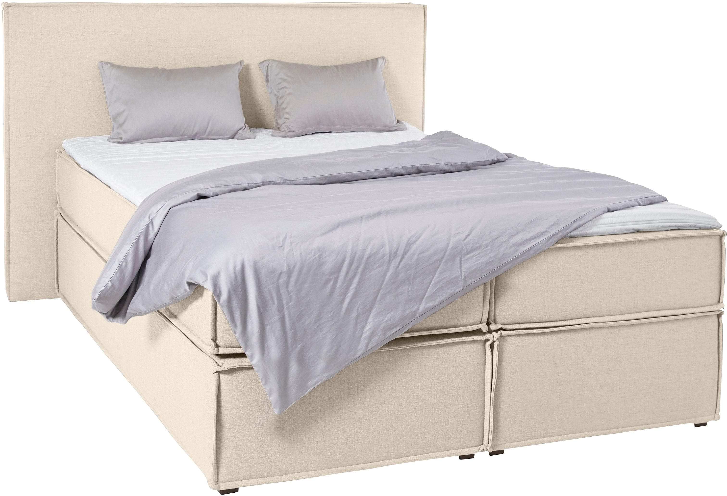 Boxspringbett Yuma Beige 7-Zonen-Tonnentaschen-Federkernmatratze
