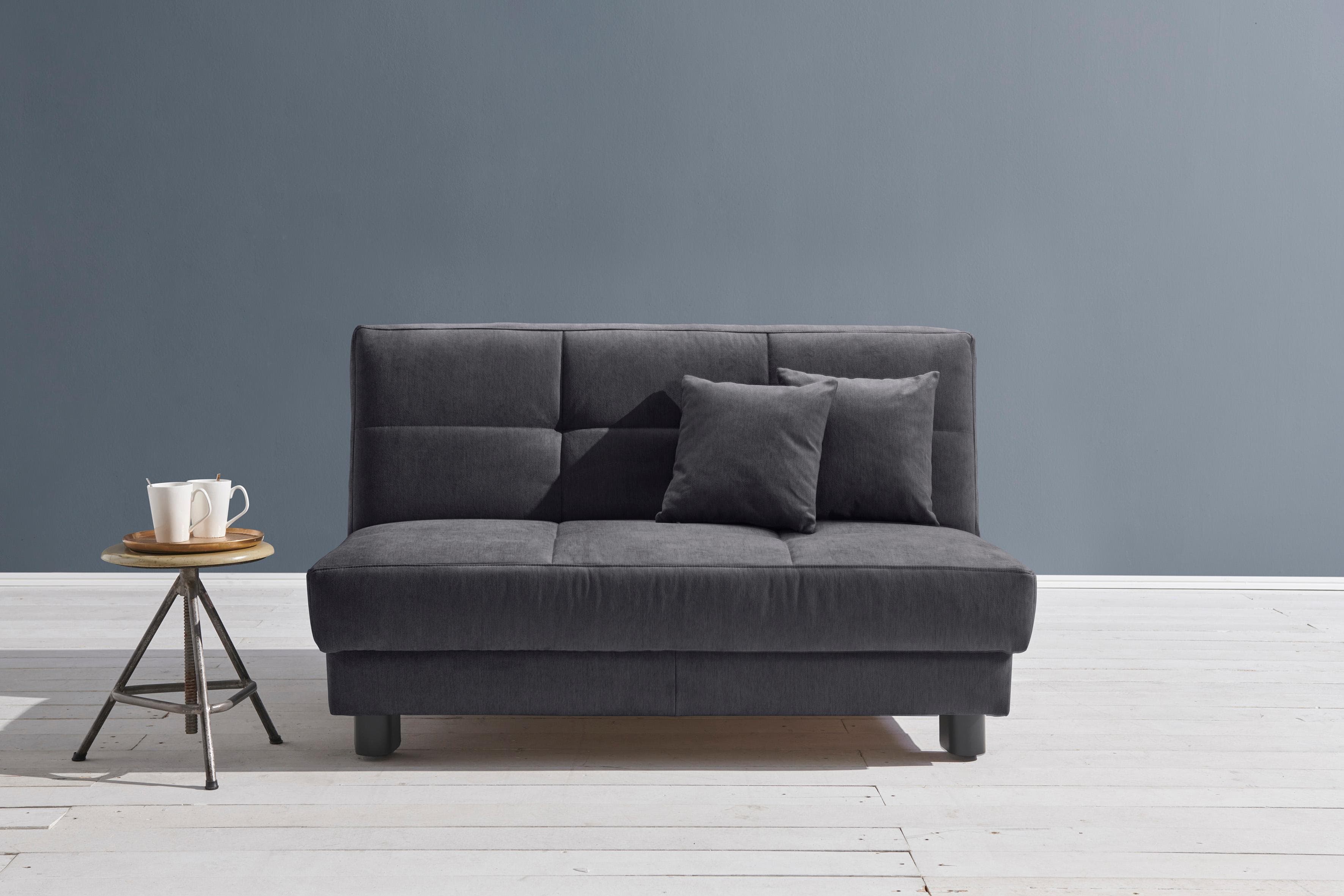 ELL + ELL Schlafsofa Tilda Grau-Blau mit Relaxfunktion