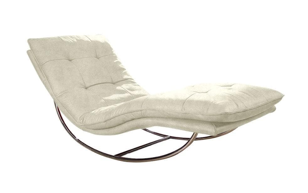 Waffel-Relaxliege mit Schaukelgestell Chrom glänzend