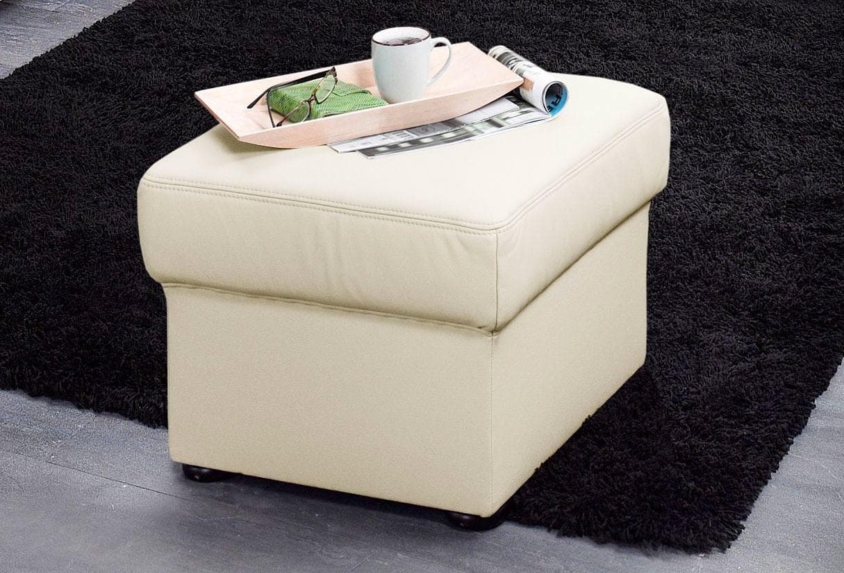 SIT & MORE Hocker Bansin Altweiß Leder Kunstleder Polsterhocker