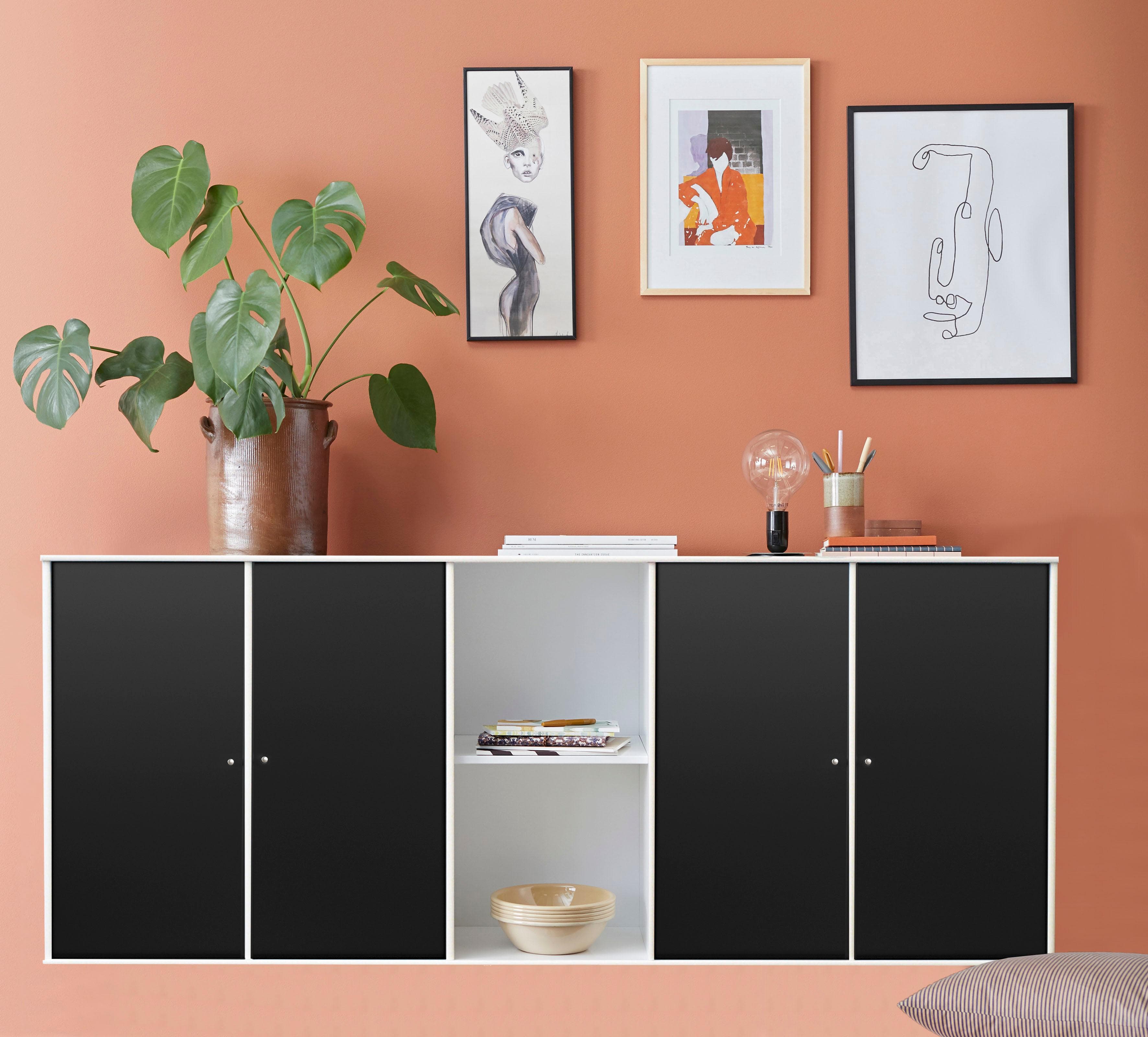 Mistral Kubus Sideboard Schwarz-Weiß mit 4 Türen