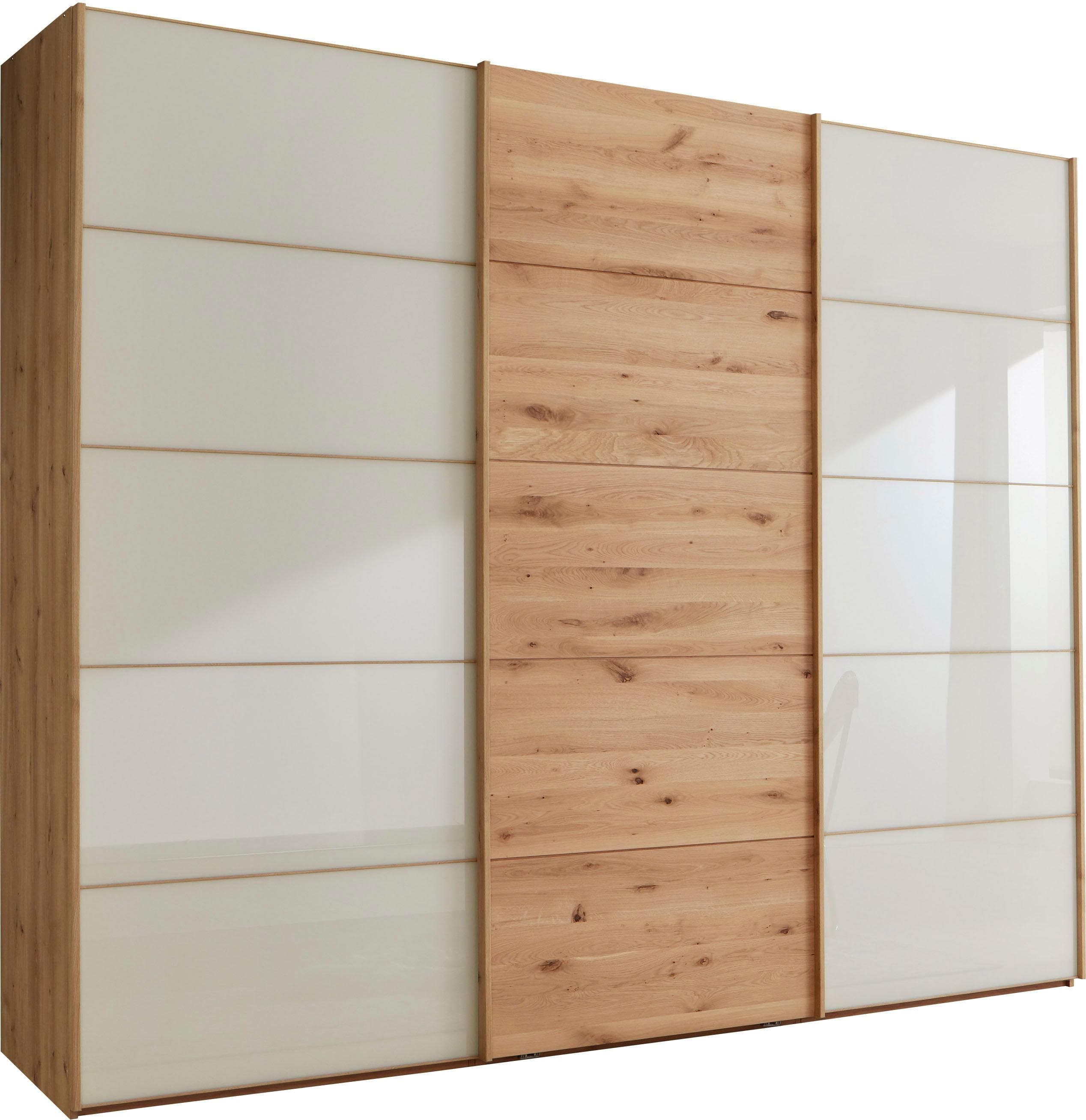 Wieman Schwebetürenschrank Cardiff Braun Weiss mit Glas