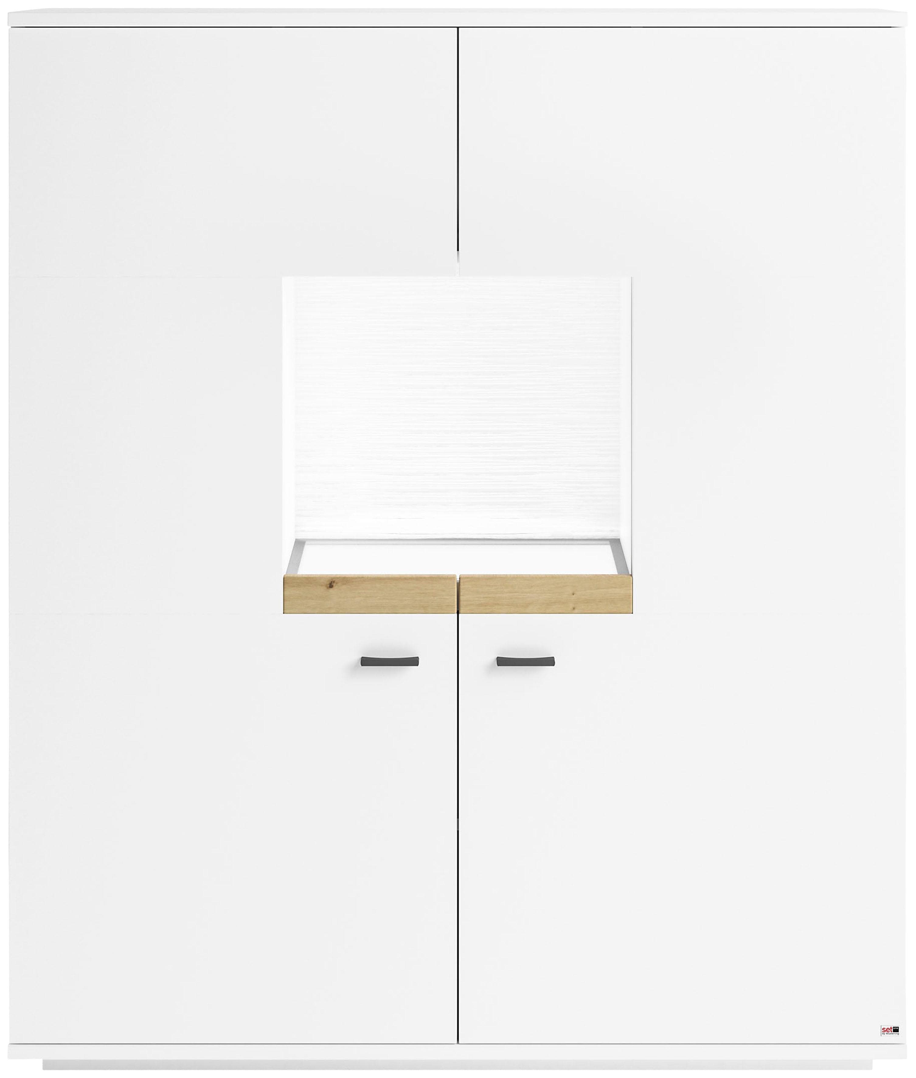 Stilvolles Highboard mit Bügelgriffen in Grau