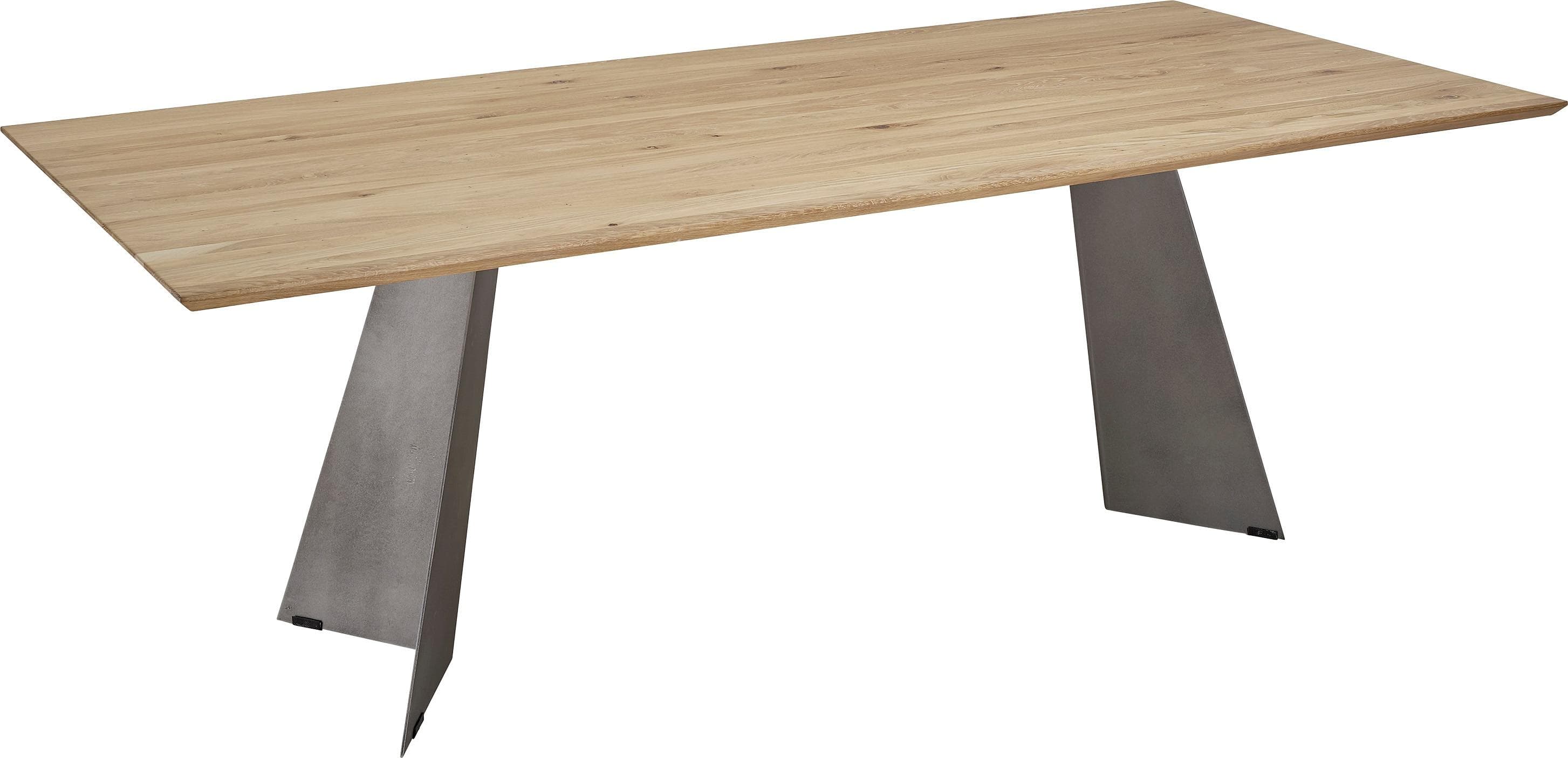 K+W Komfort & Wohnen Esstisch 5252 Wildeiche Bianco Stahlgrau